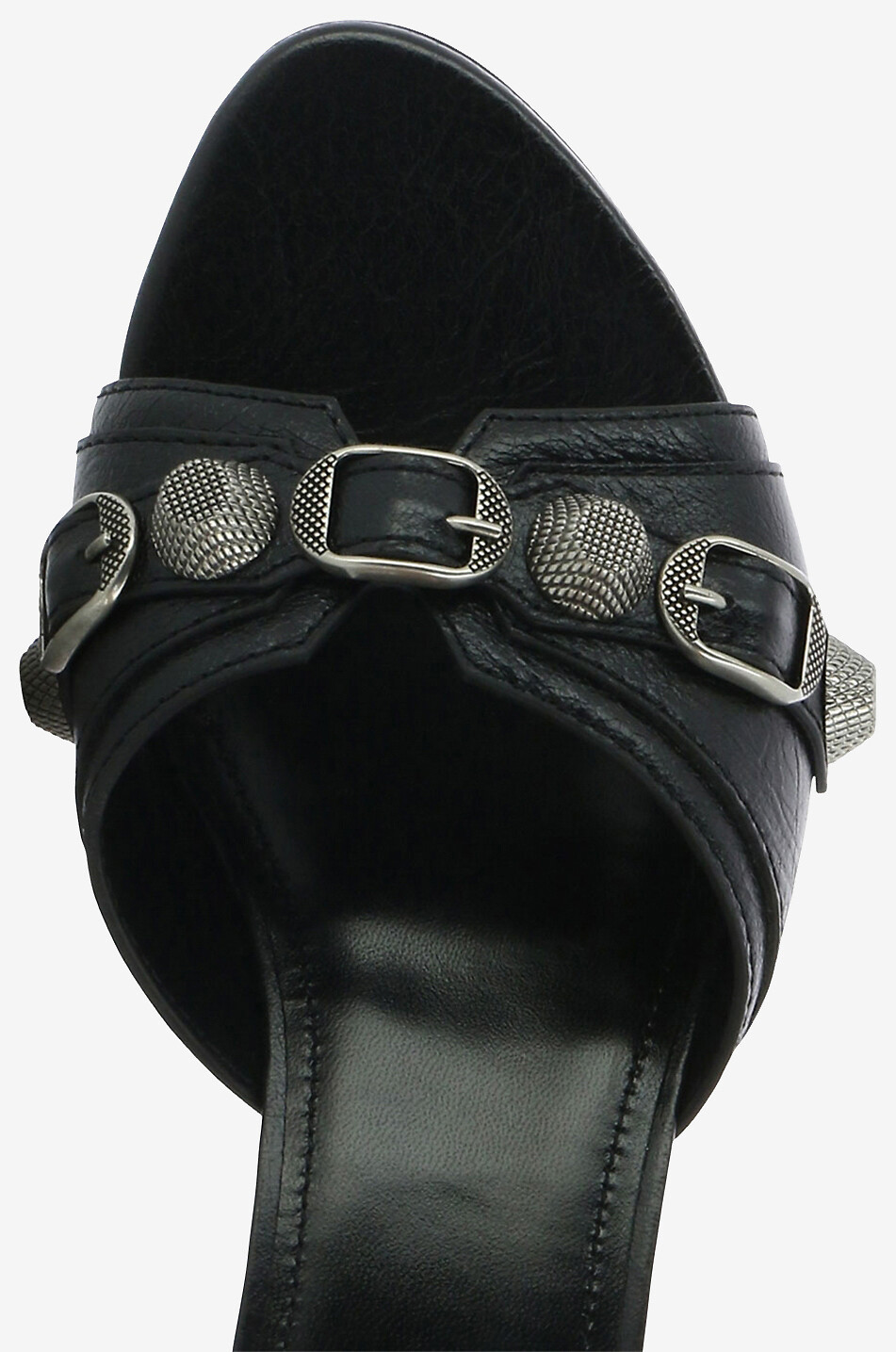 BALENCIAGA Pantoletten mit Absatz aus Arenaleder Cagole 50 Damen SCHWARZ 5