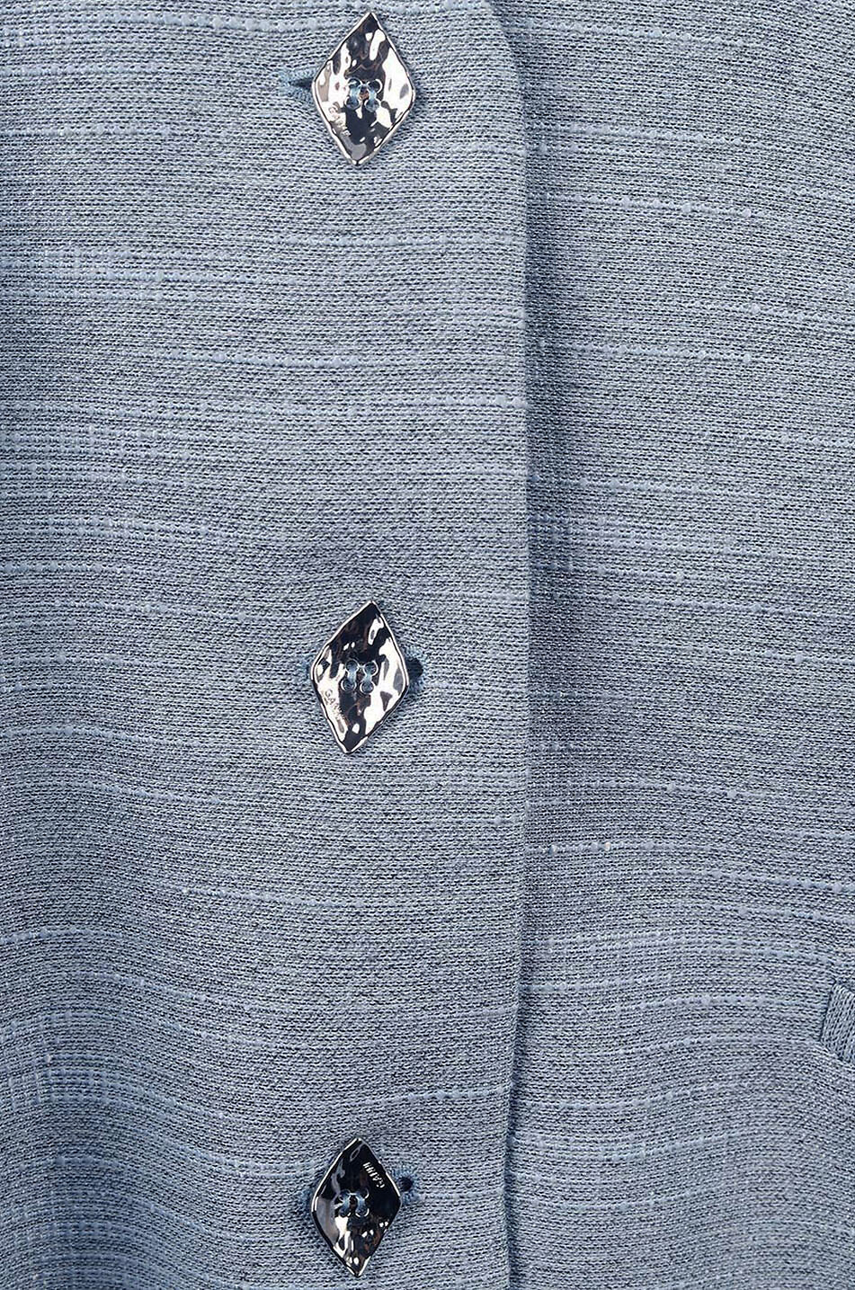 GANNI Taillierter Blazer ohne Revers in geflammter Optik Damen BLAU 3
