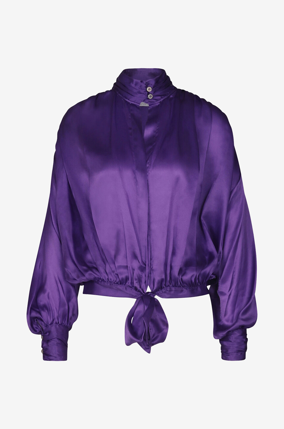 FORTE FORTE Chemise en satin de soie à nouer Femme VIOLET 1