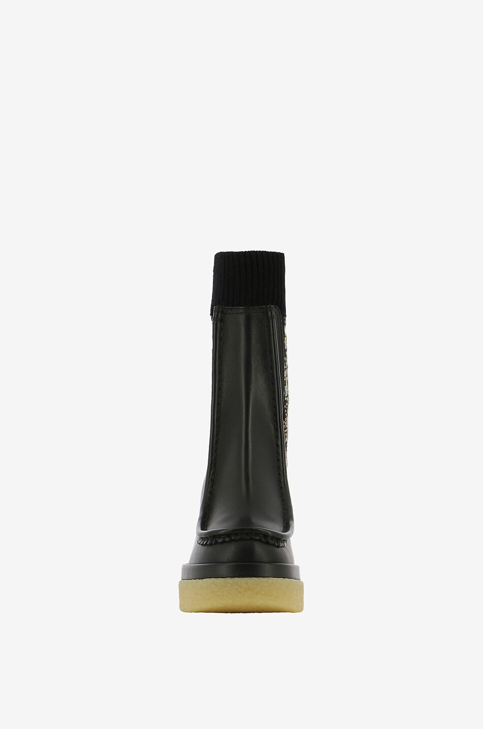 CHLOE Bottines plateau en cuir lisse et maille Jamie 55 Femme NOIR 2