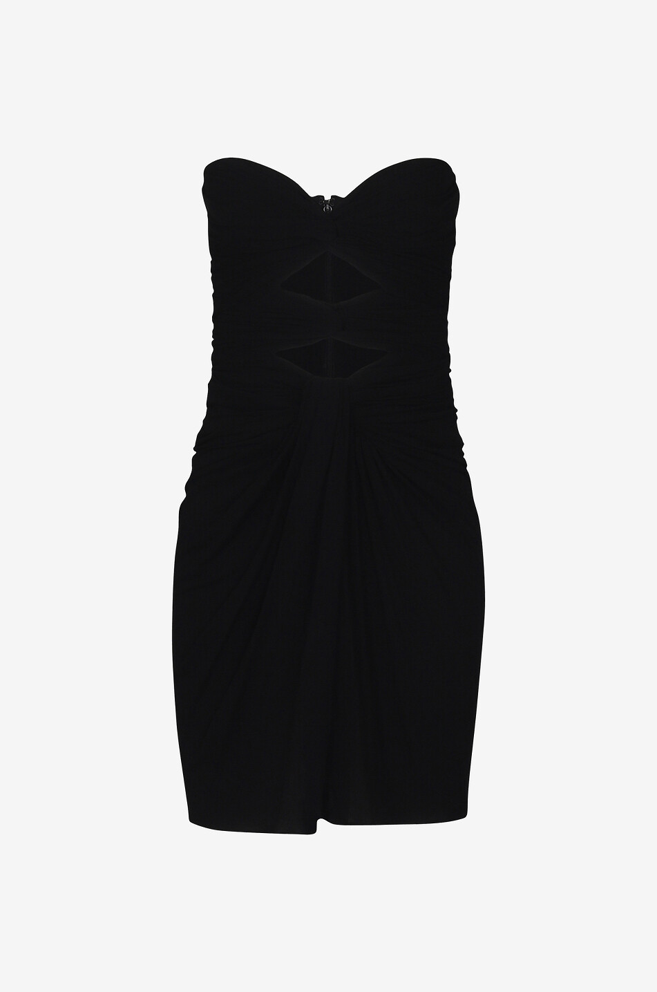 Mini bustier dress in crepe jersey with cut-outs