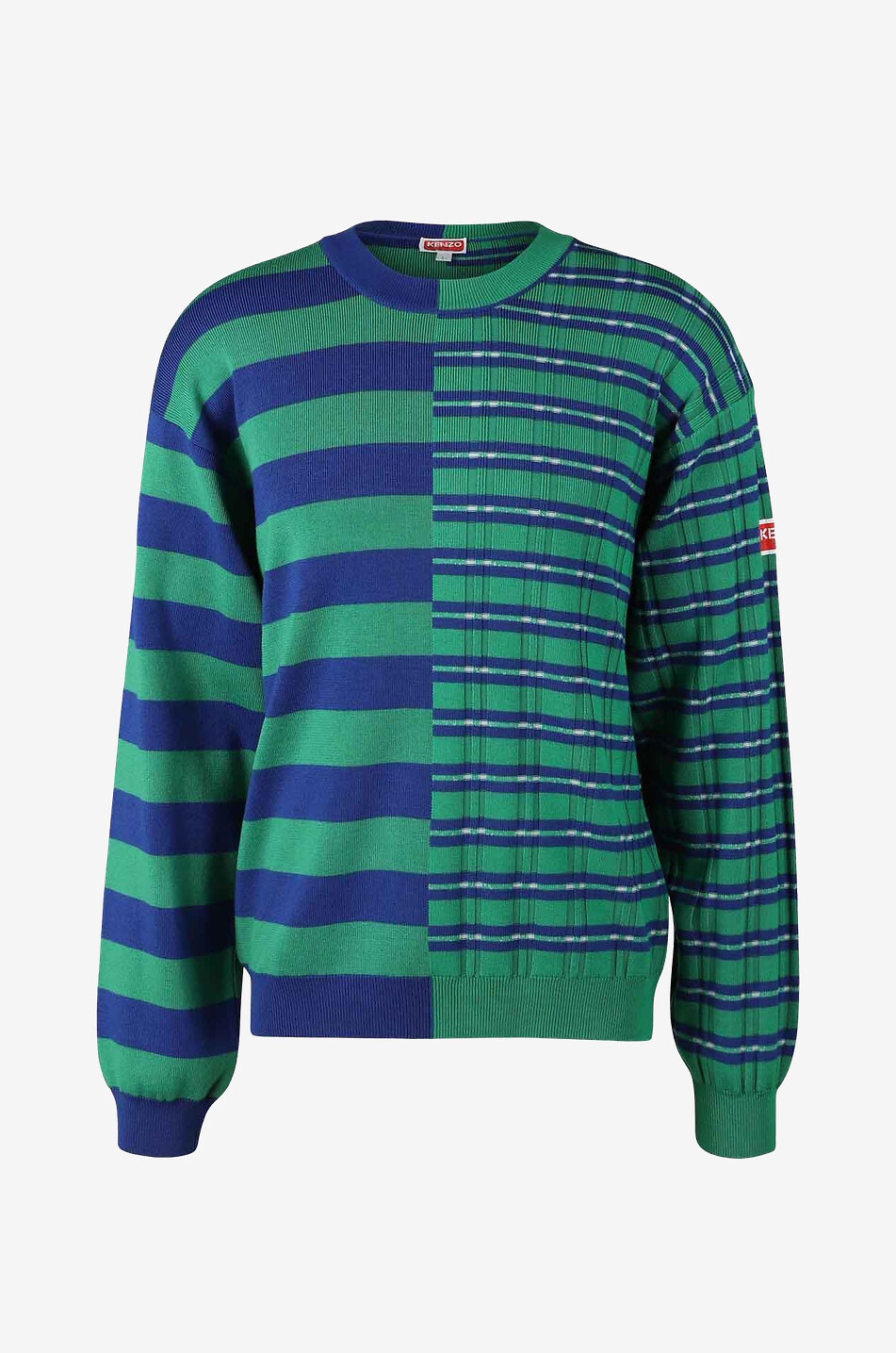 Striped wool jacquard jumper