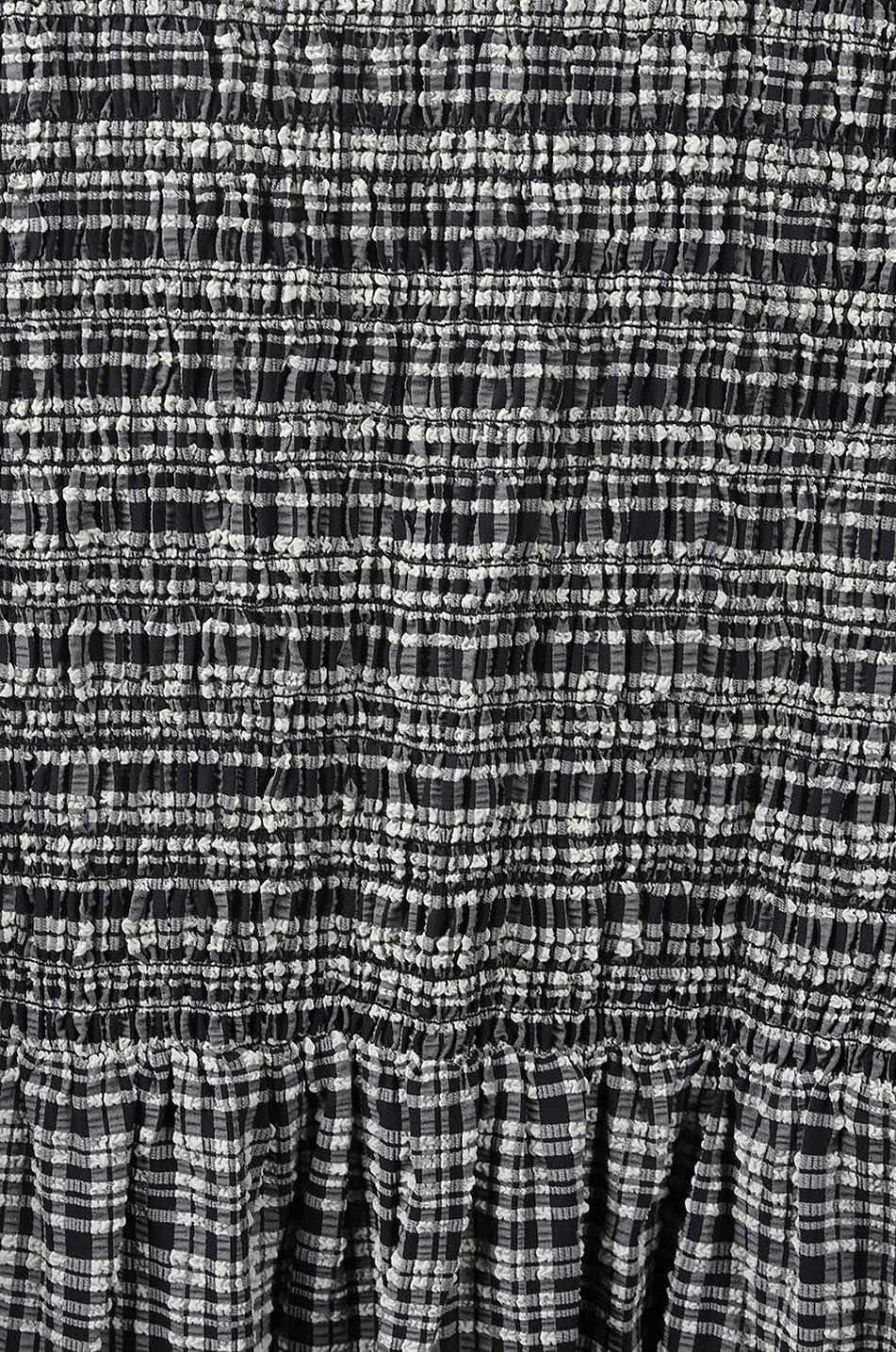 GANNI Checked seersucker midi dress with back cut-out Women GREY 3