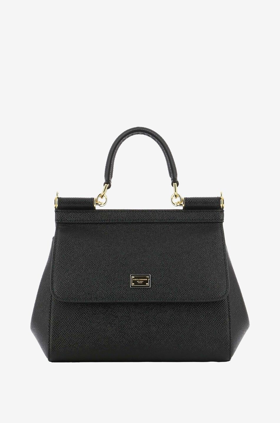 DOLCE & GABBANA Sac en cuir texturé Sicily Small Femme NOIR 1