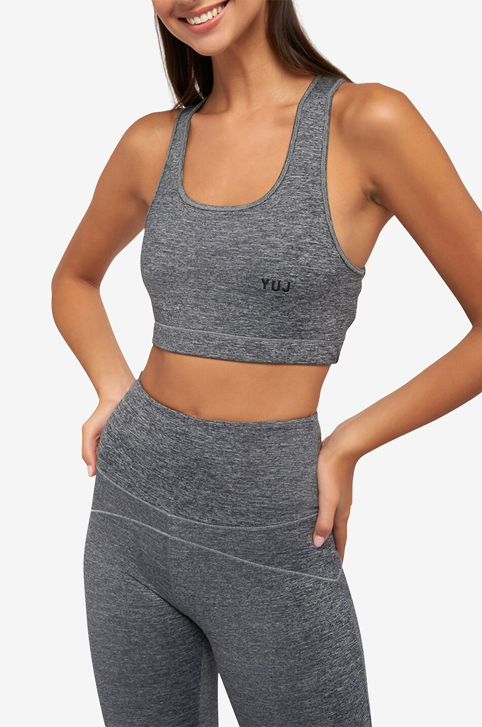 YUJ PARIS Meliertes Yoga-Top Ajna  GRAU 3