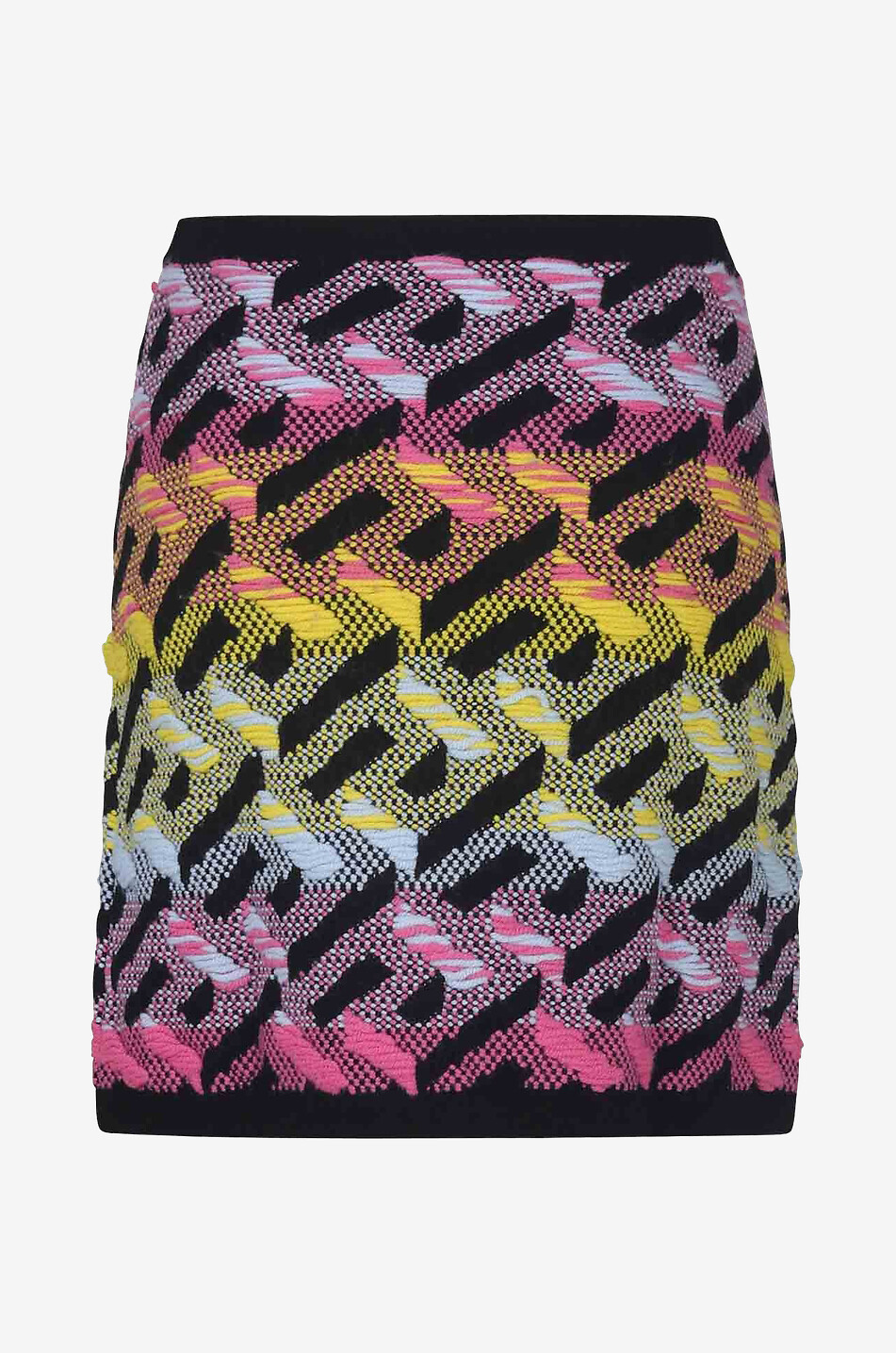 VERSACE La Greca A-line mini woven skirt Women MULTI COLOURED 2