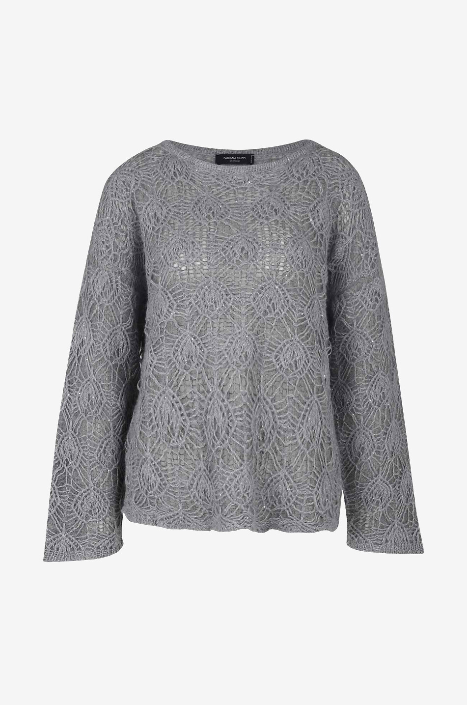 FABIANA FILIPPI Netzstrick-Pullover mit Pailletten Damen GRAU 1