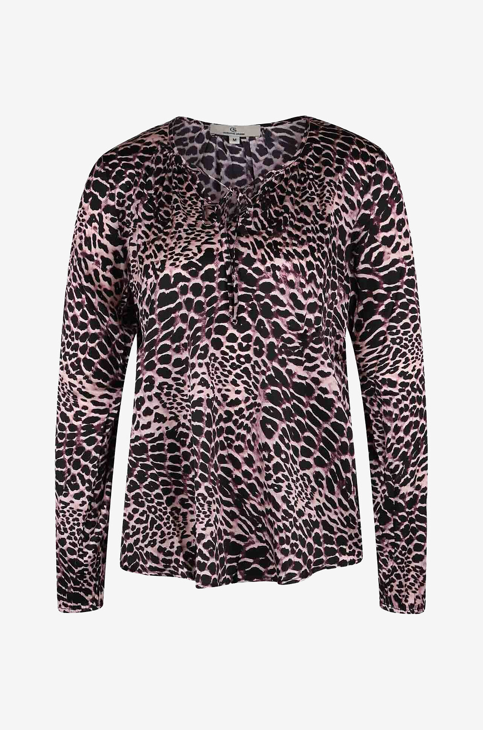 Croco silk long-sleeved blouse
