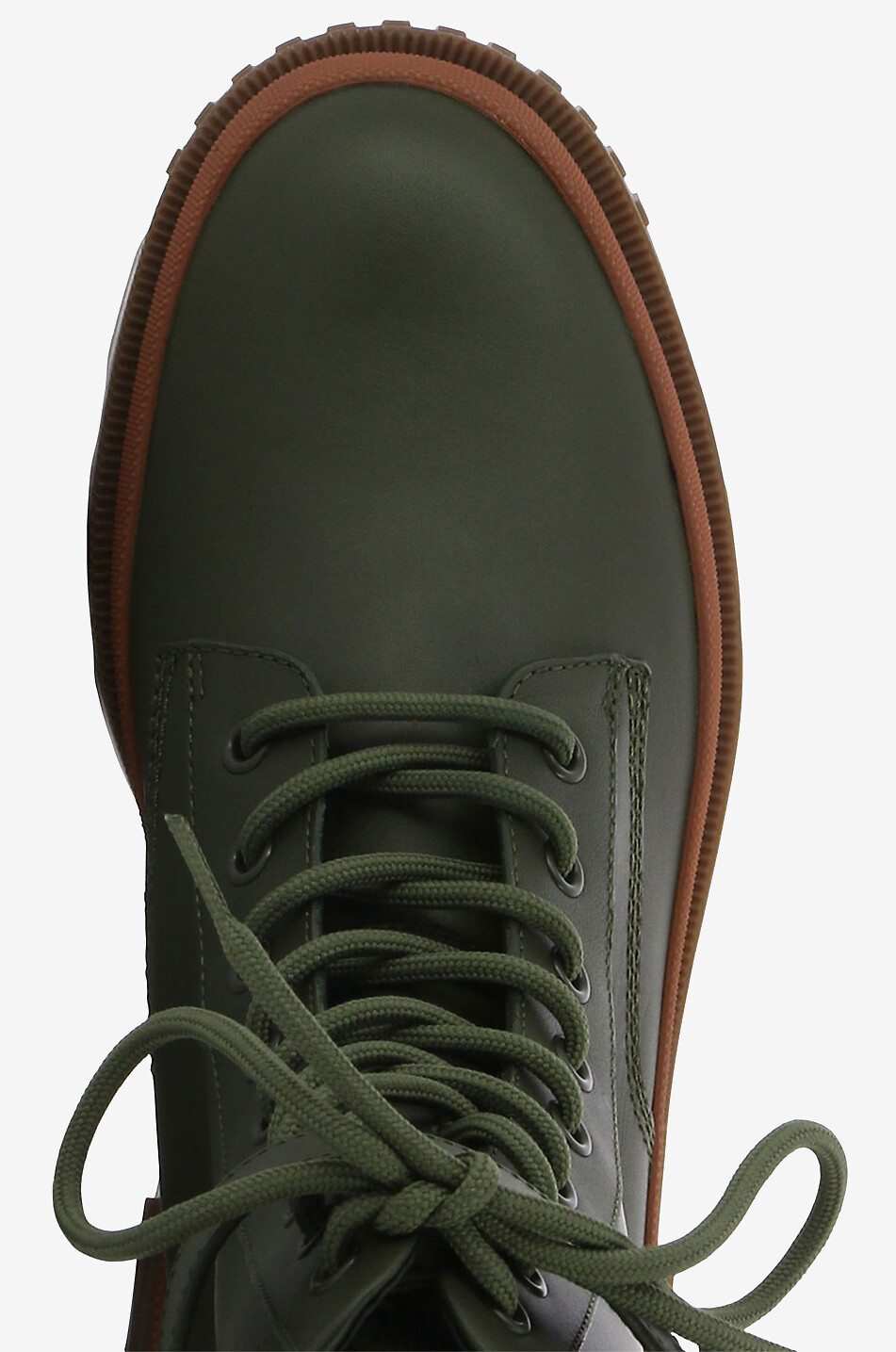 MONCLER Bottines à lacets en cuir à semelle crantée Carinne Femme KAKI 5