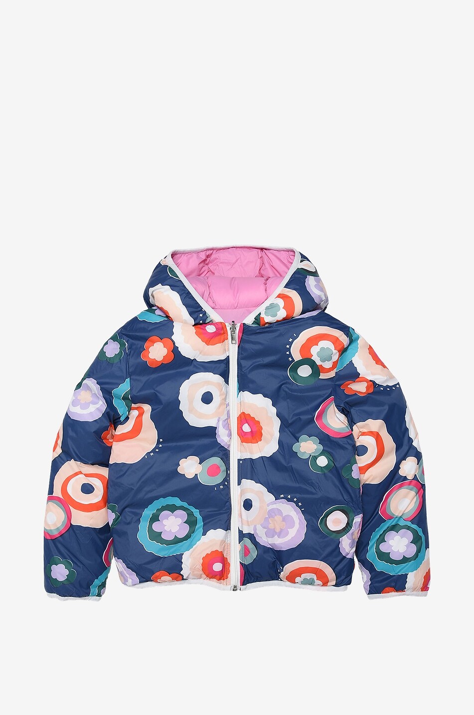 Mädchen-Daunenjacke mit Print Seventies Florals