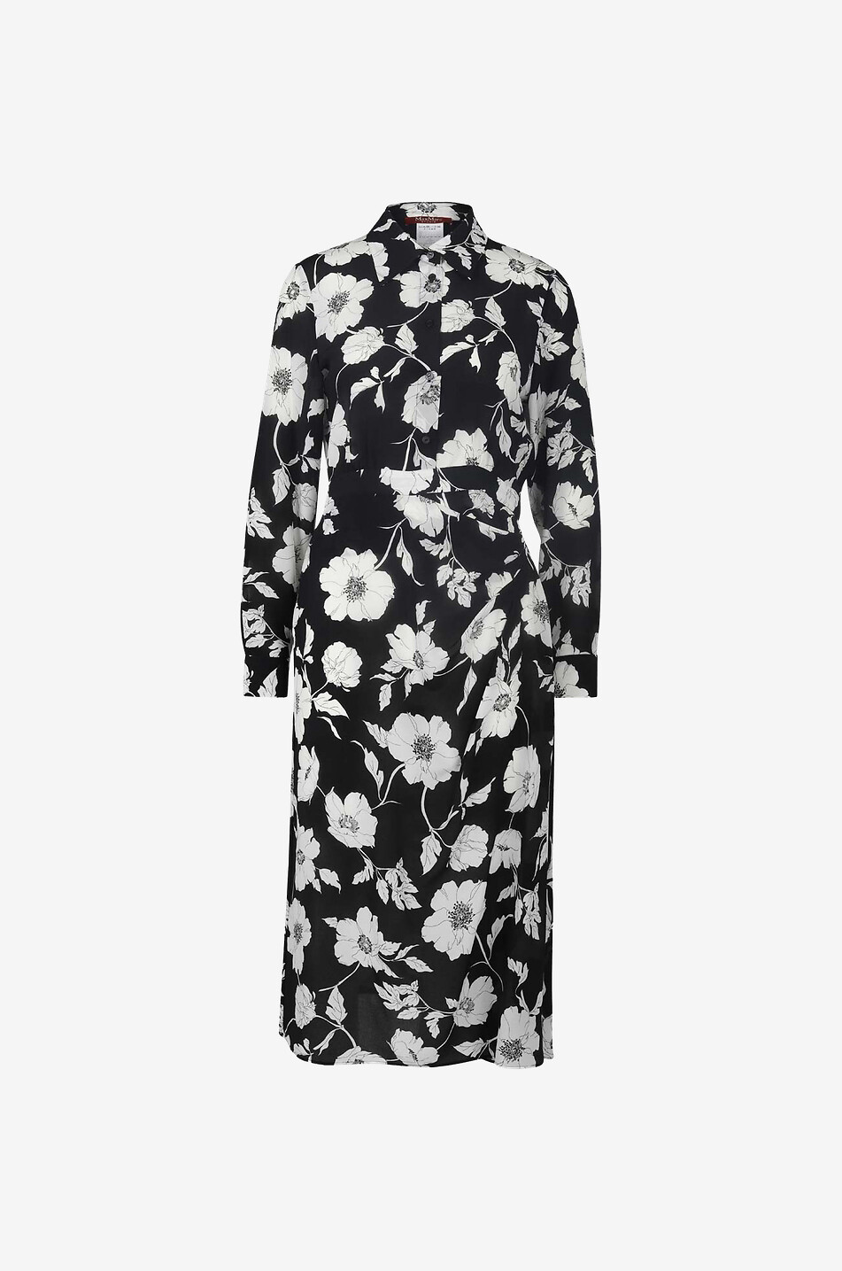 Robe chemise en soie fleurie Rita