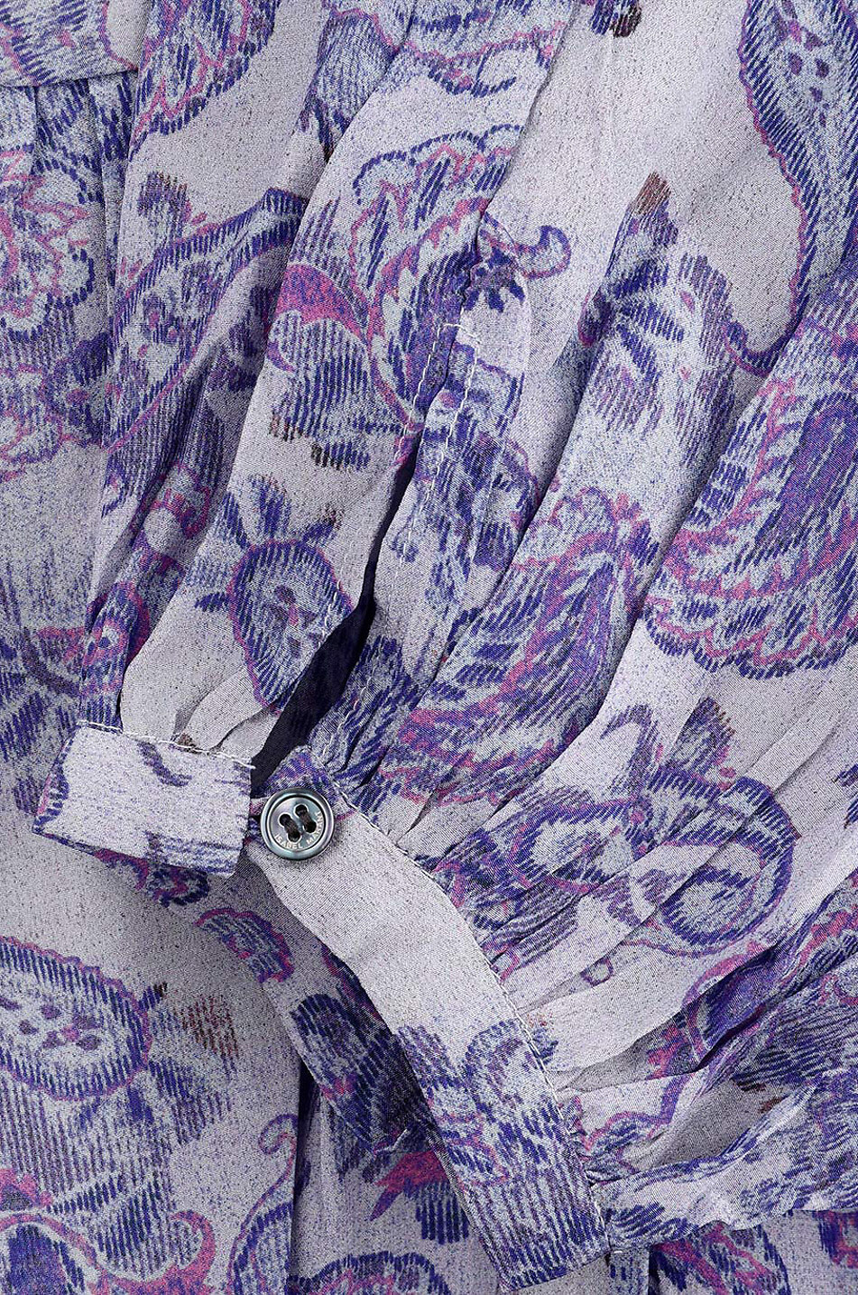 ISABEL MARANT Blouse trapèze en soie imprimée Brunille Femme BLEU 3