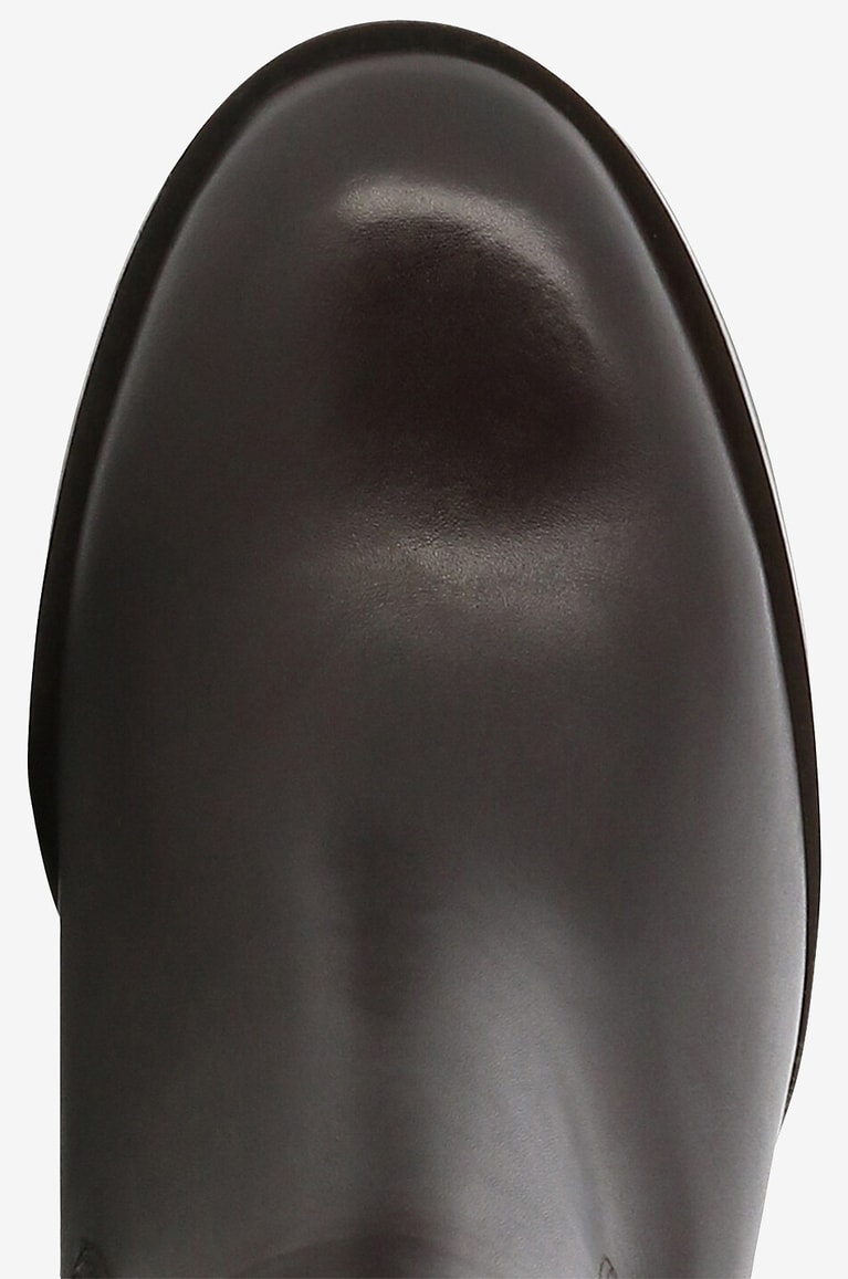 BONGENIE Bottines chelsea en cuir brillant à talon 60 Femme MARRON 5