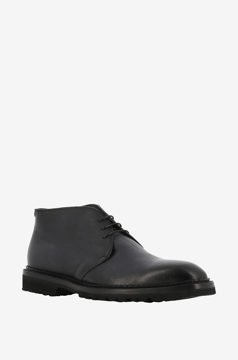 Grained leather lined high-rise lace-up shoes