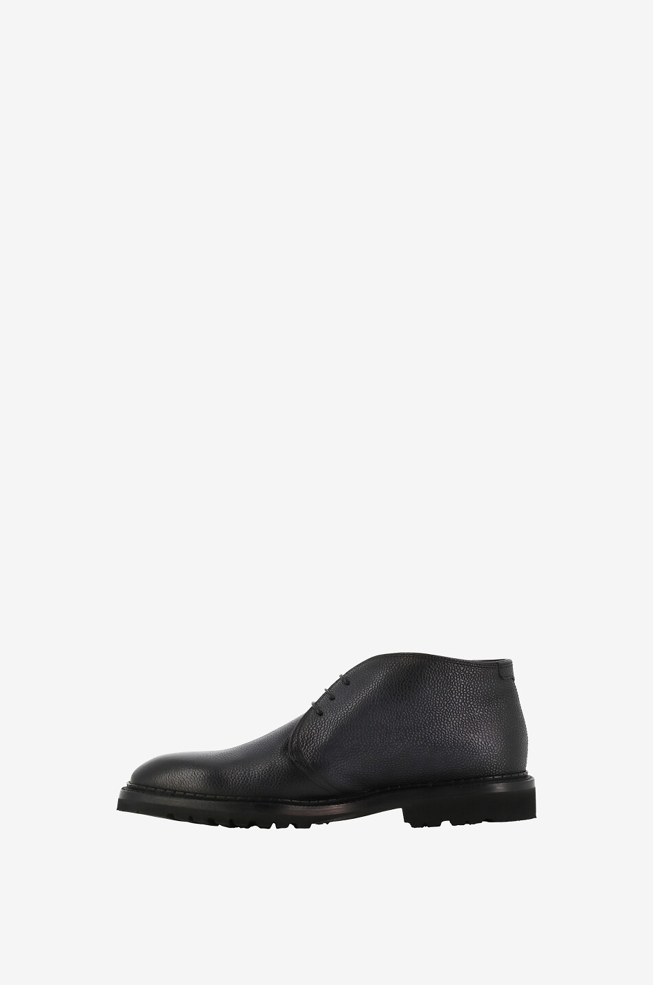 BARRETT Grained leather lined high-rise lace-up shoes Men BLACK 3