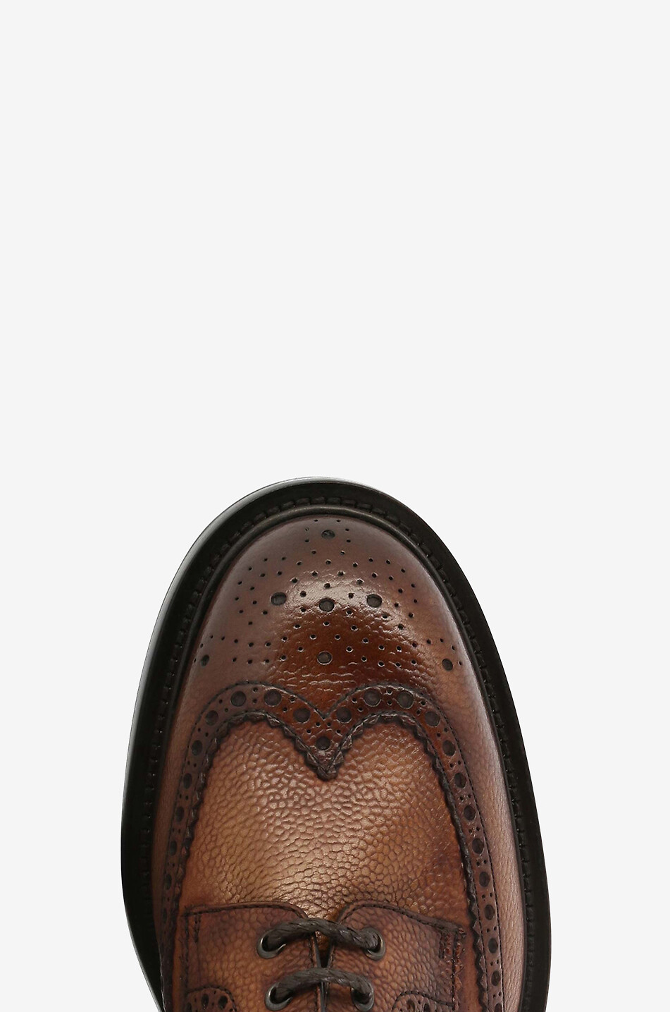BARRETT Grained leather derby shoes with perforations Men LIGHT BROWN 7