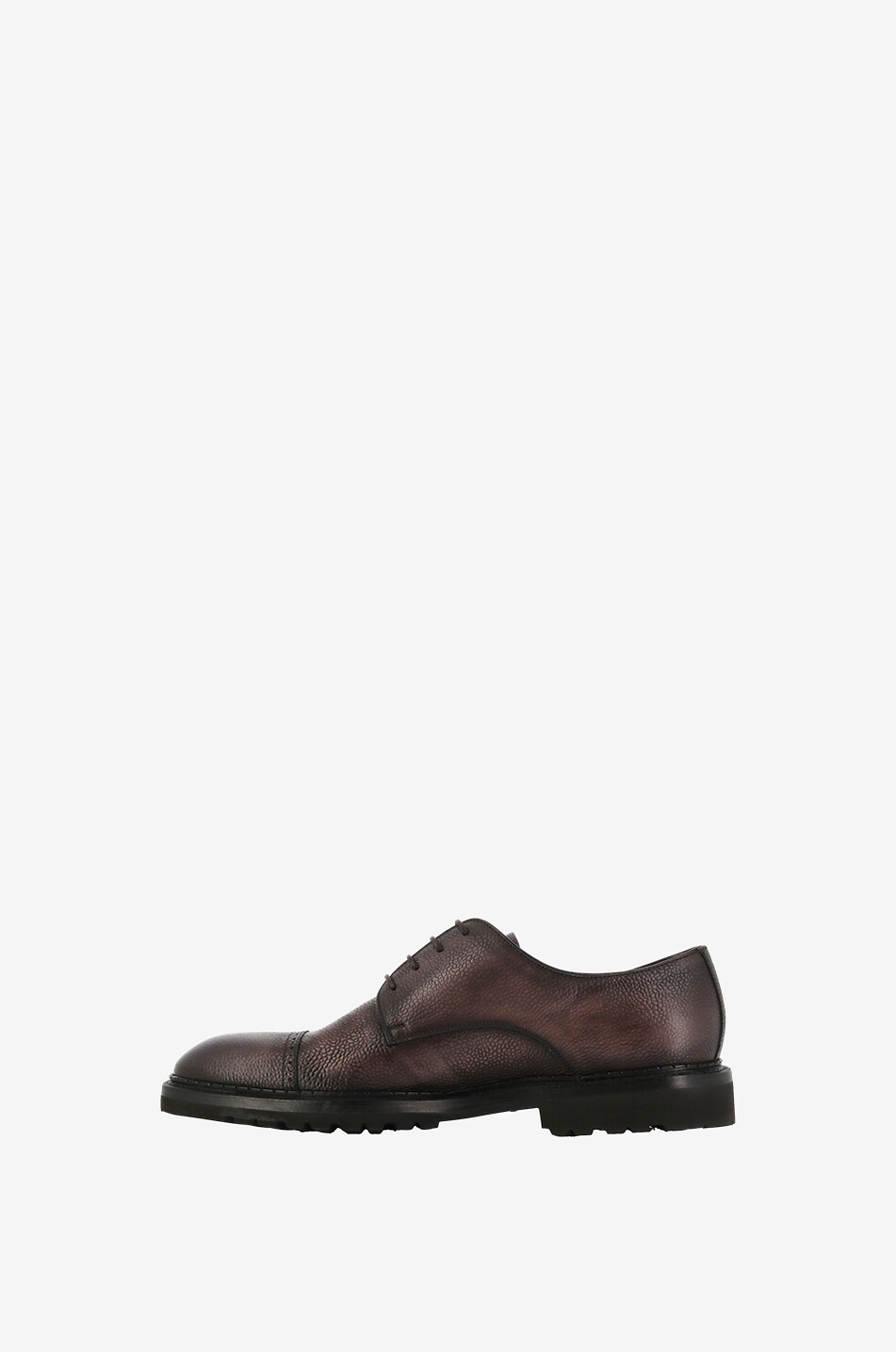 BARRETT Derbies en cuir grainé délavé Homme MARRON FONCÉ 3