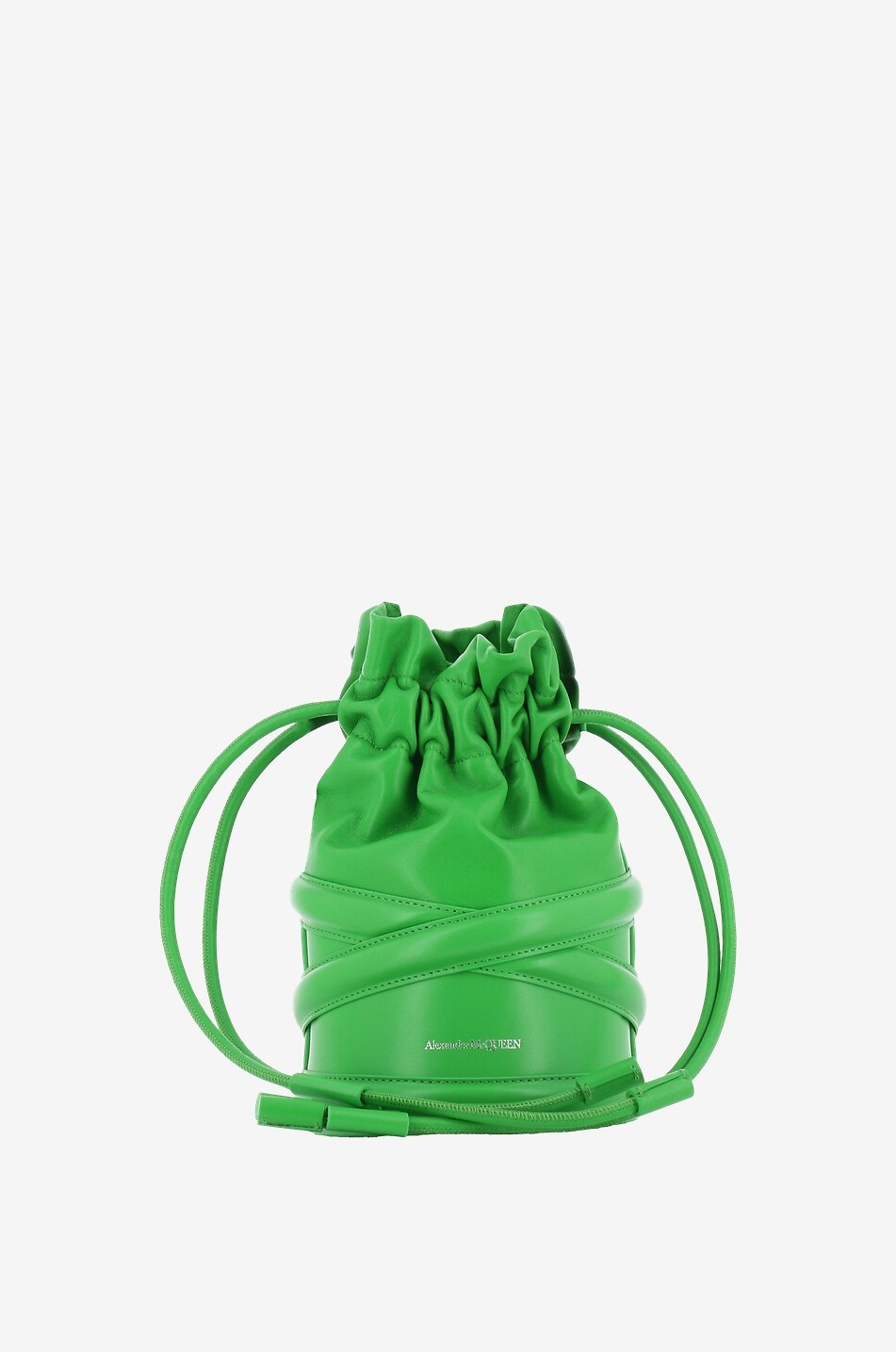 ALEXANDER McQUEEN Sac seau en cuir nappa The Soft Curve Femme VERT 1