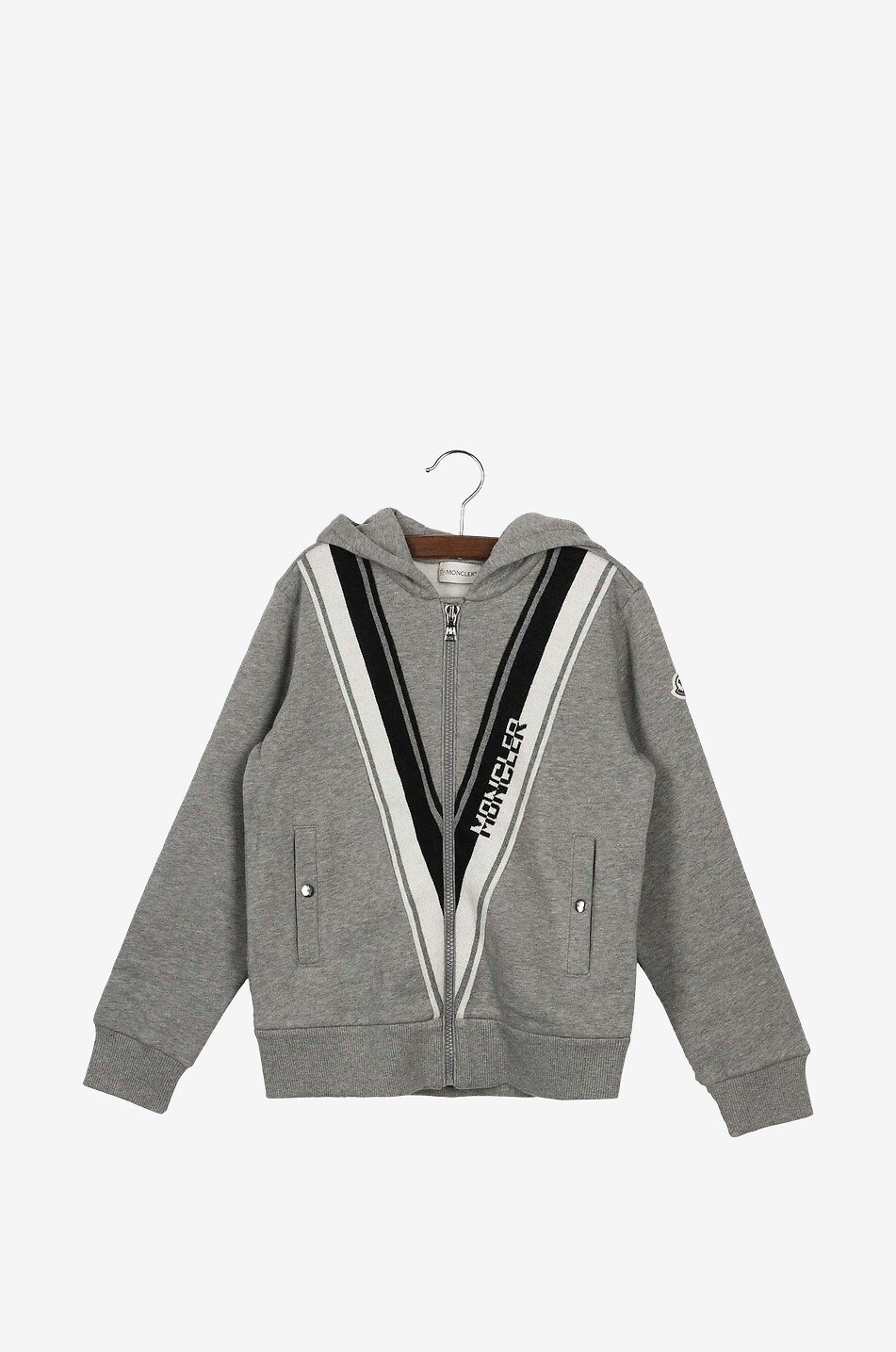 Boy's V-detail hooded zip-up sweat-shirt