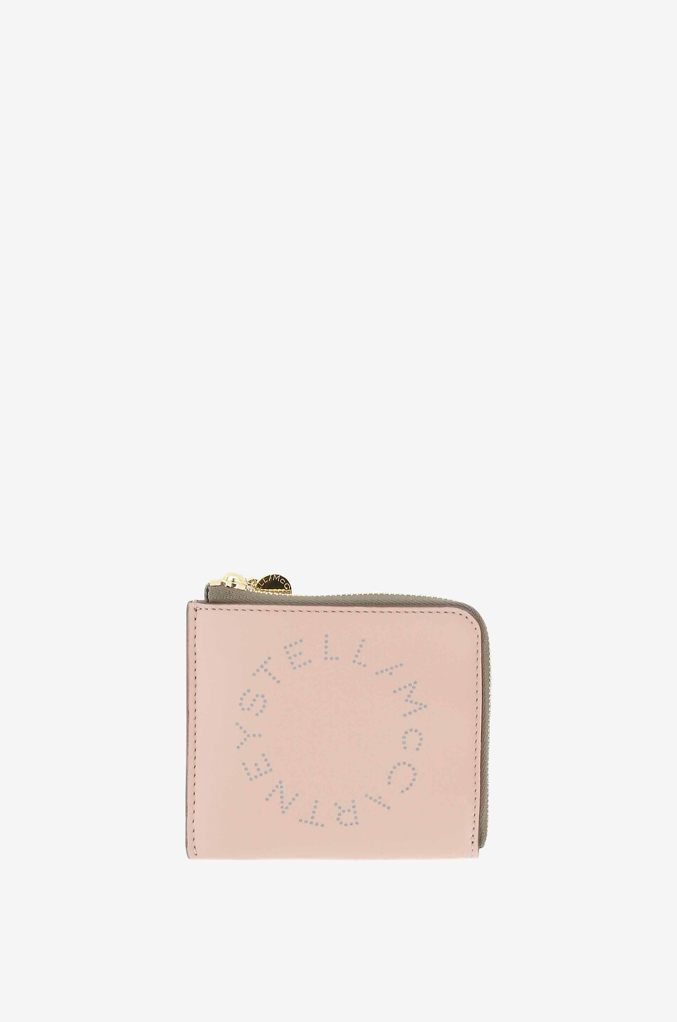 Porte-cartes zippé en cuir synthétique bicolore Stella Logo