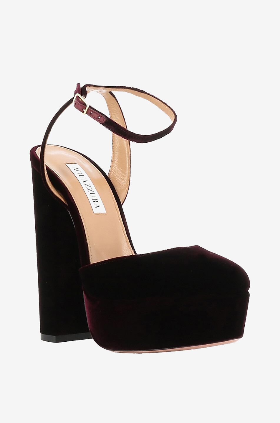 AQUAZZURA So High 140 platform sandals in velvet with heel Women DARK PURPLE 1