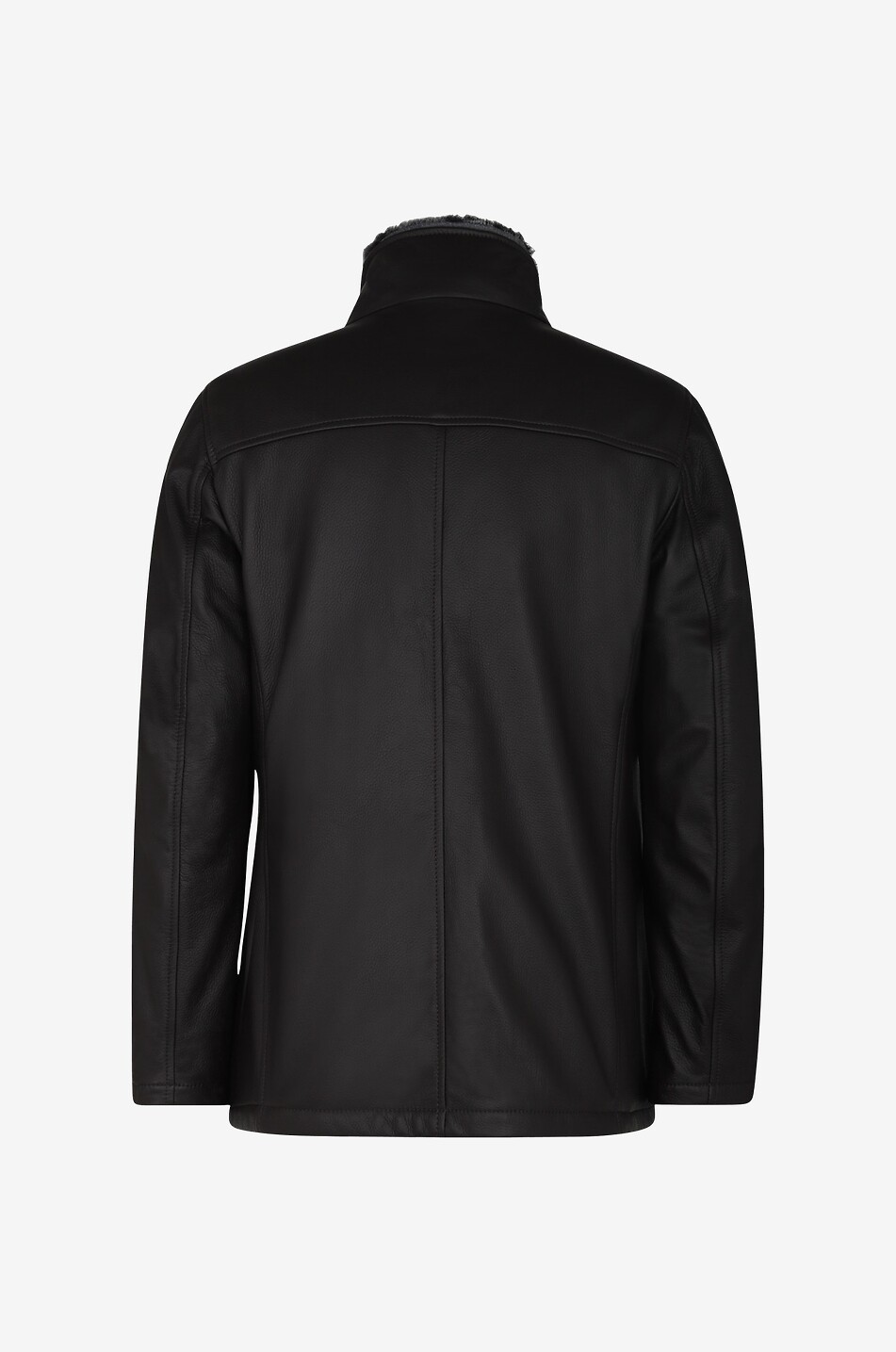 Jacke aus Hirschleder mit Schafsfell-Stehkragen