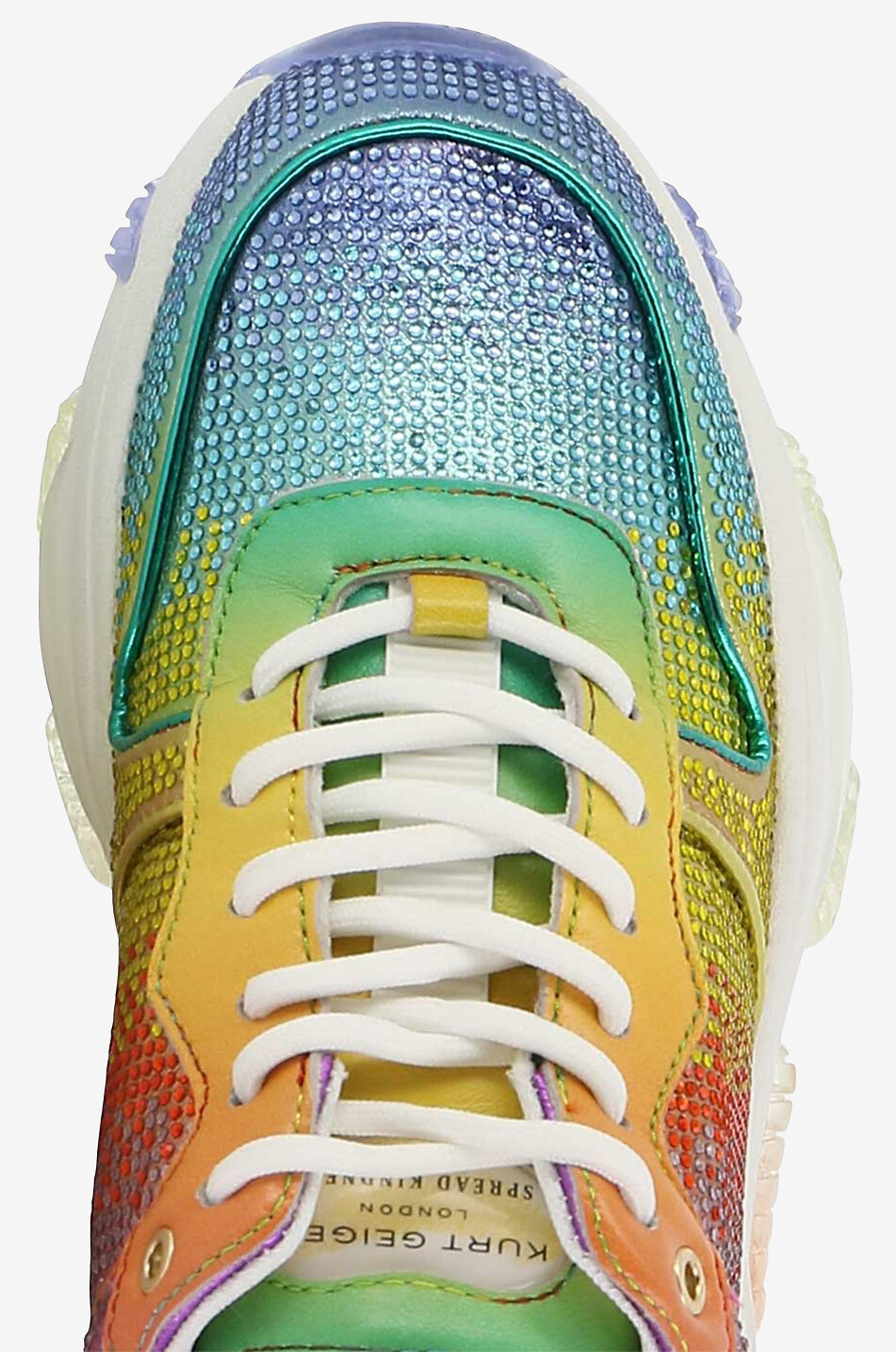 KURT GEIGER LONDON Baskets à lacets en cuir Lettie Eagle Femme MULTICOLORE 5