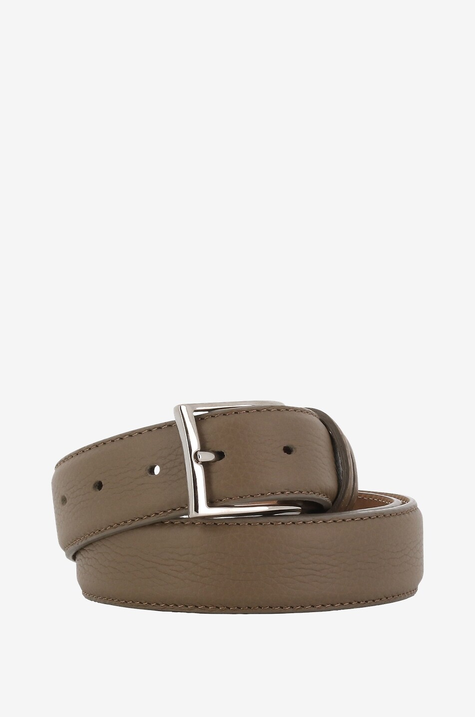 BONGÉNIE Gürtel aus genarbtem Leder - 3,5 cm Herren BRAUN 1