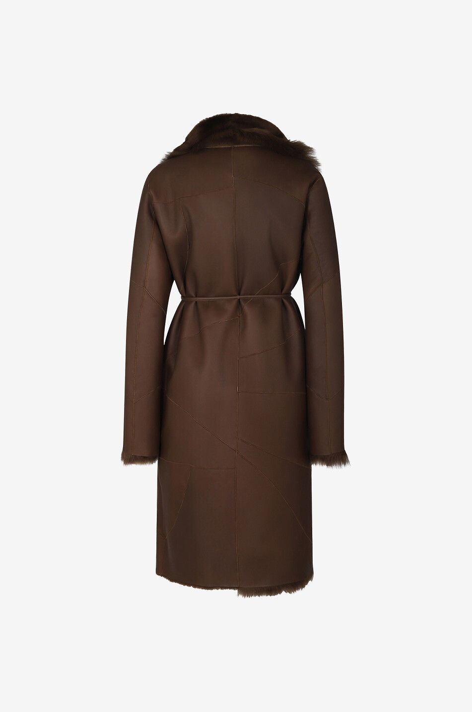 NOVE LEDER Wendbarer Shearling-Mantel Misty Patch Damen BRAUN 4