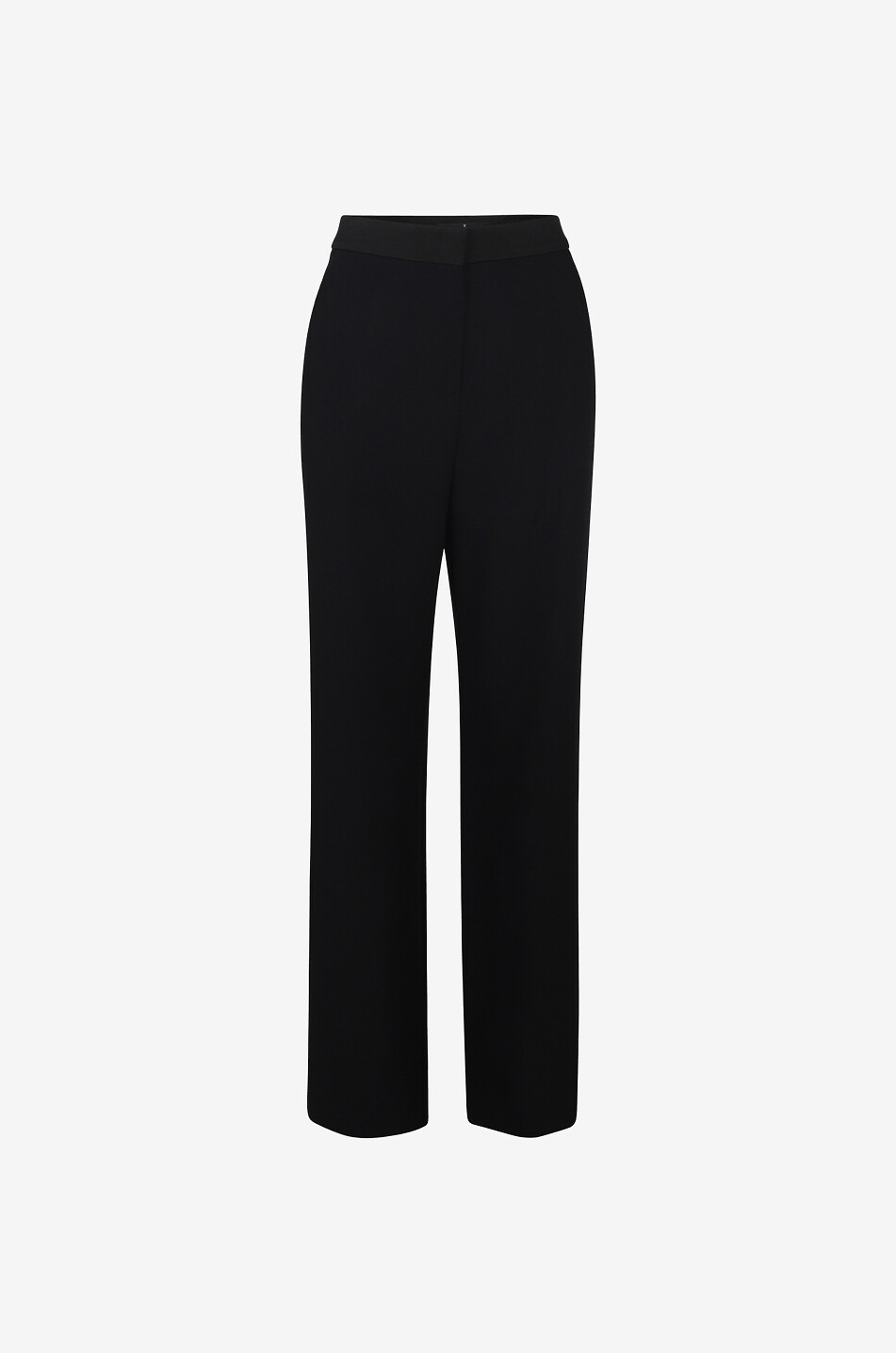 Pantalon large taille haute en crêpe esprit smoking