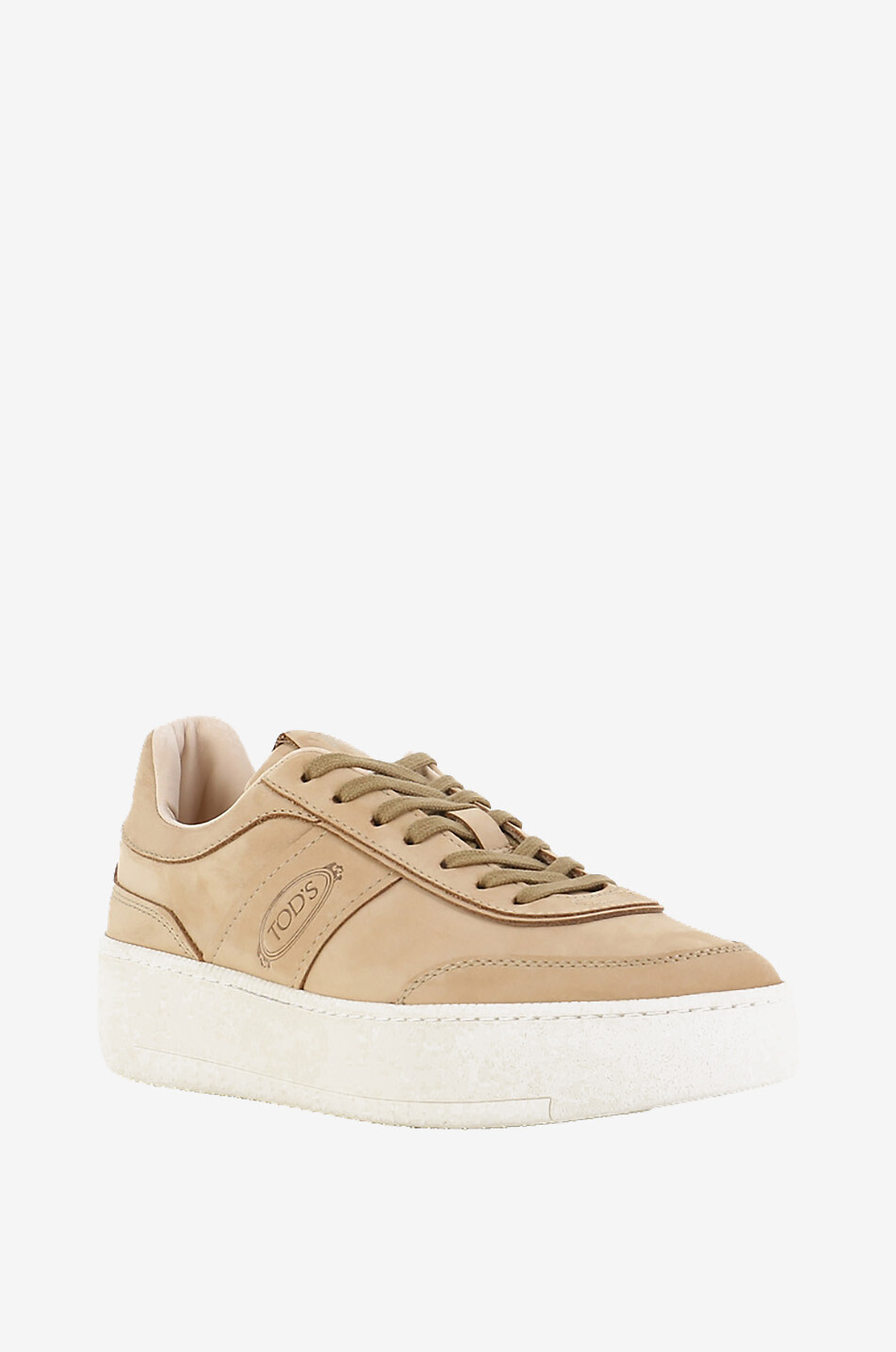 TOD'S Suede low-top sneakers Women Light beige 1