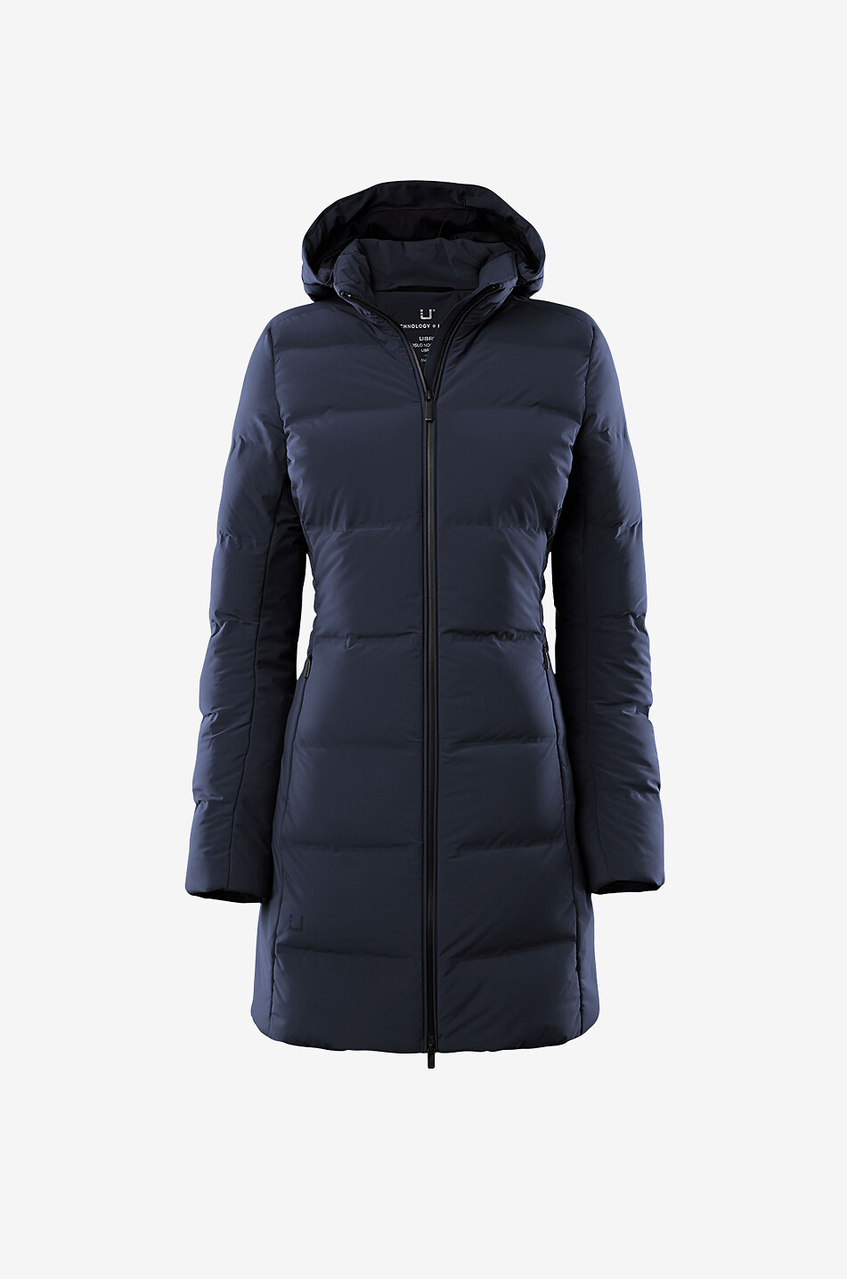 UBR Enigma long hooded down jacket Women DARK BLUE 1