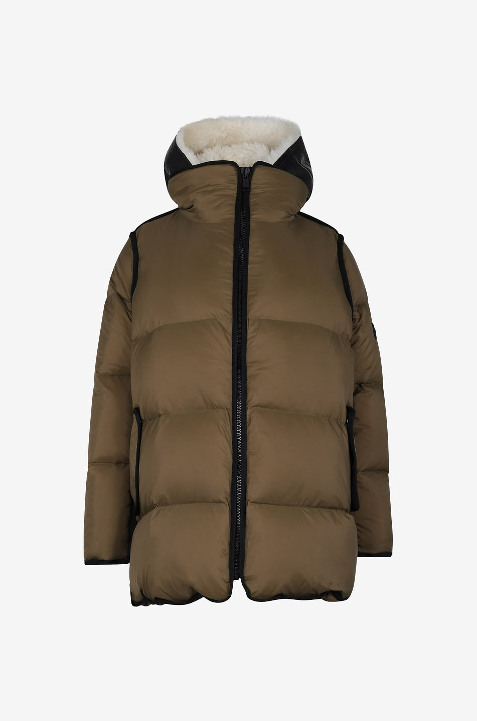 YVES SALOMON ARMY Parka à capuche doublée de peau lainée Femme MULTICOLORE 1