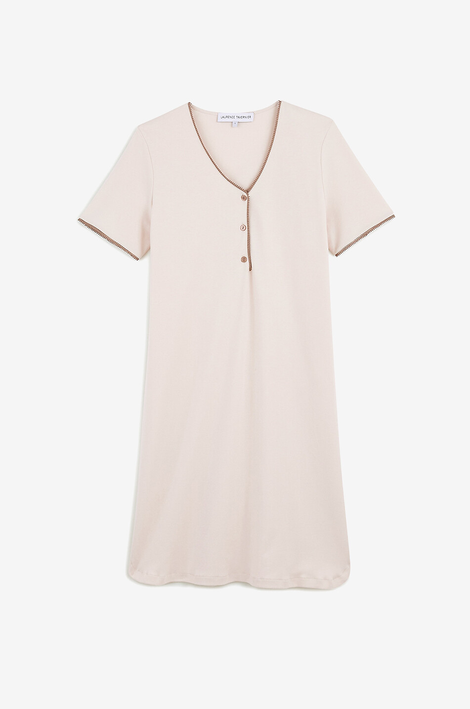 Chemise de nuit courte en interlock Vibration