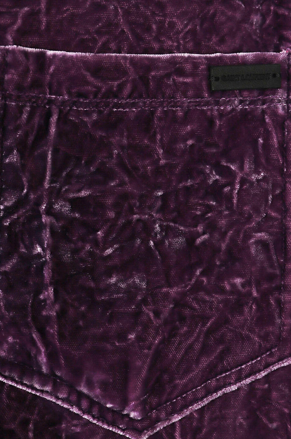 SAINT LAURENT PARIS Legging en velours texturé Femme VIOLET 3
