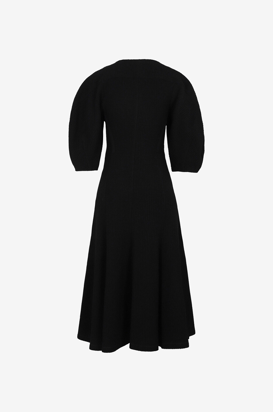 CHLOE Midilanges Rippstrick-Korsett-Kleid Damen SCHWARZ 2
