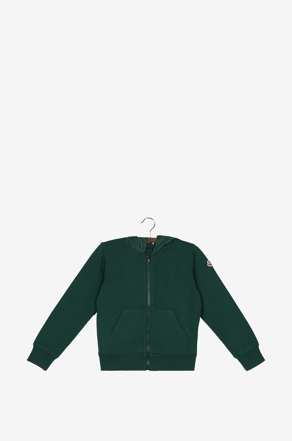 MONCLER Sweat-shirt zippé garçon à capuche en nylon Garçon VERT 1