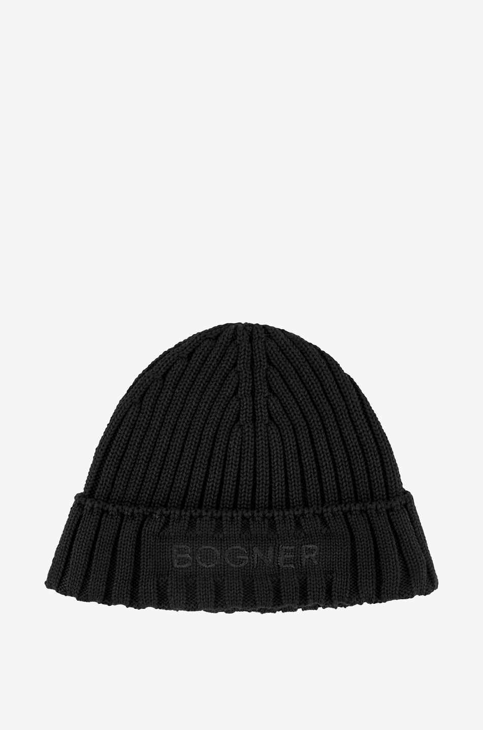 BOGNER Conrad rib knit wool blend beanie Men BLACK 1