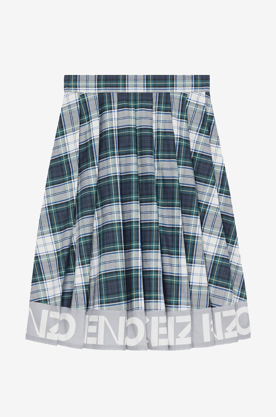 KENZO Karierter Faltenrock mit Logos aus Flanell Damen GRÜN 1