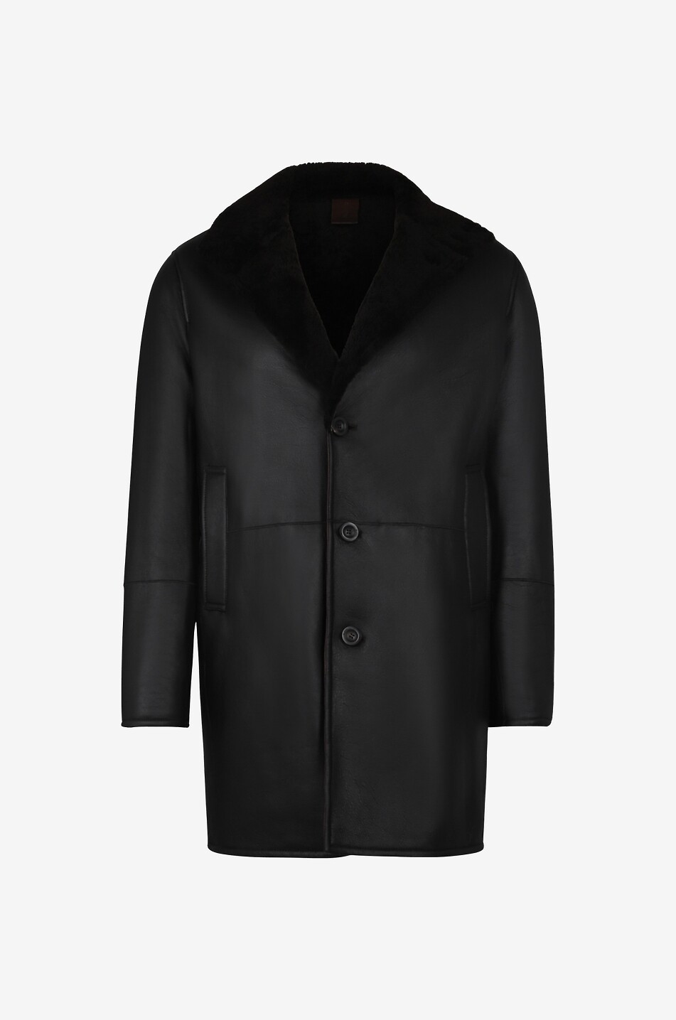 RUFFO Kurzmantel aus Shearling und Leder Roger Herren DUNKELBRAUN 1