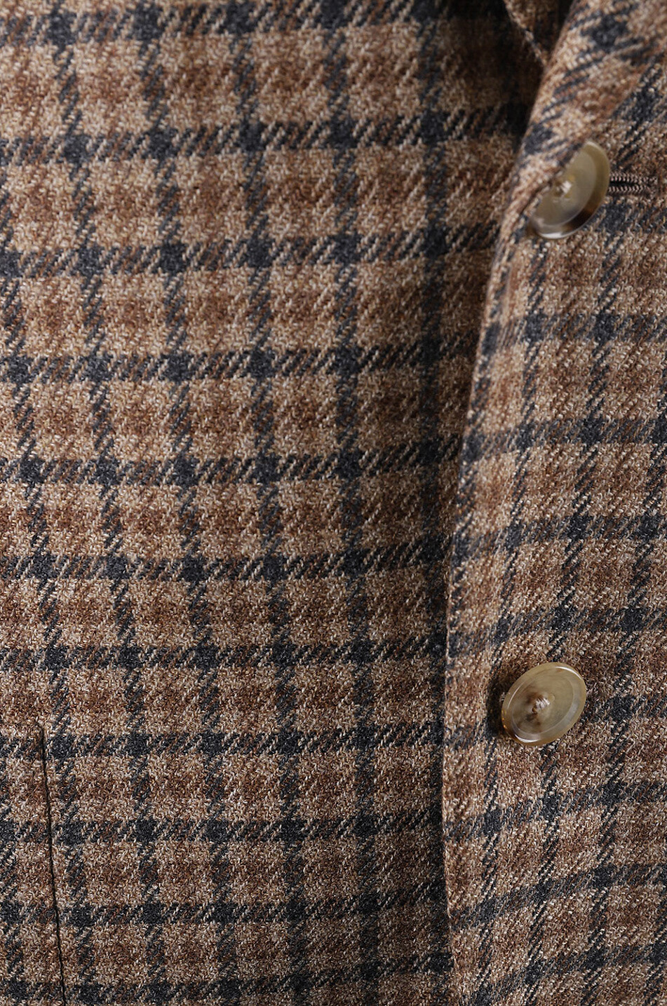 CARUSO Karierter Blazer aus Wolle und Seide Bohème Herren BRAUN 3