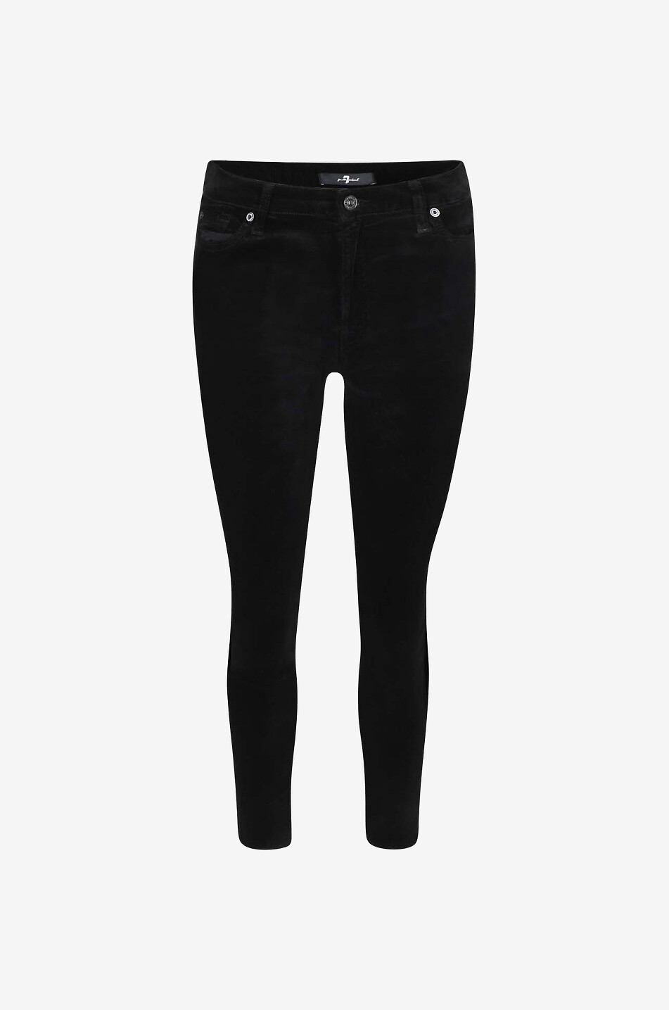 High Waist Skinny Velvet Black high-rise velvet jeans