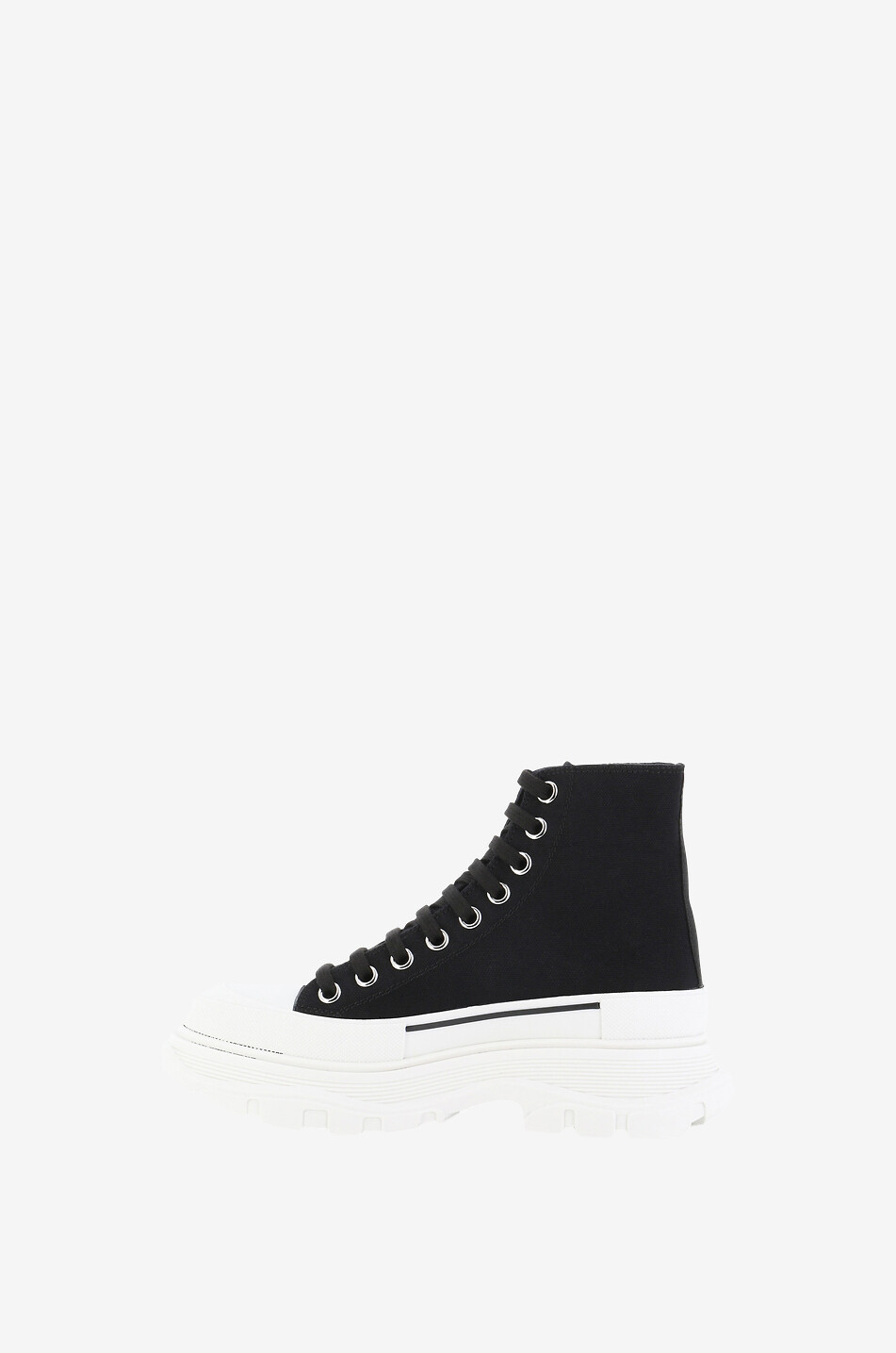 ALEXANDER McQUEEN Bottines à lacets en toile Tread Slick Femme NOIR 5