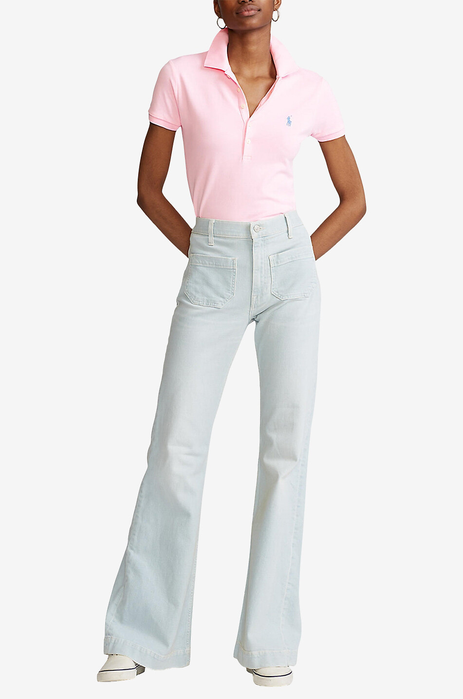 POLO RALPH LAUREN Polo cintré à manches courtes Pony Femme ROSE CLAIR 4