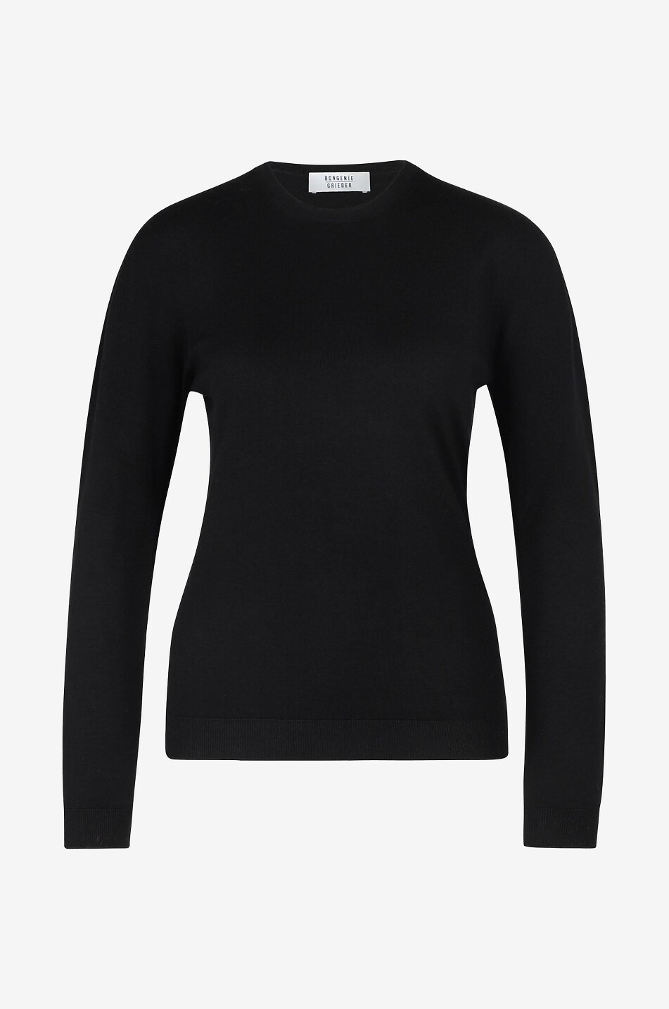 Pull fin ajusté en laine à col rond