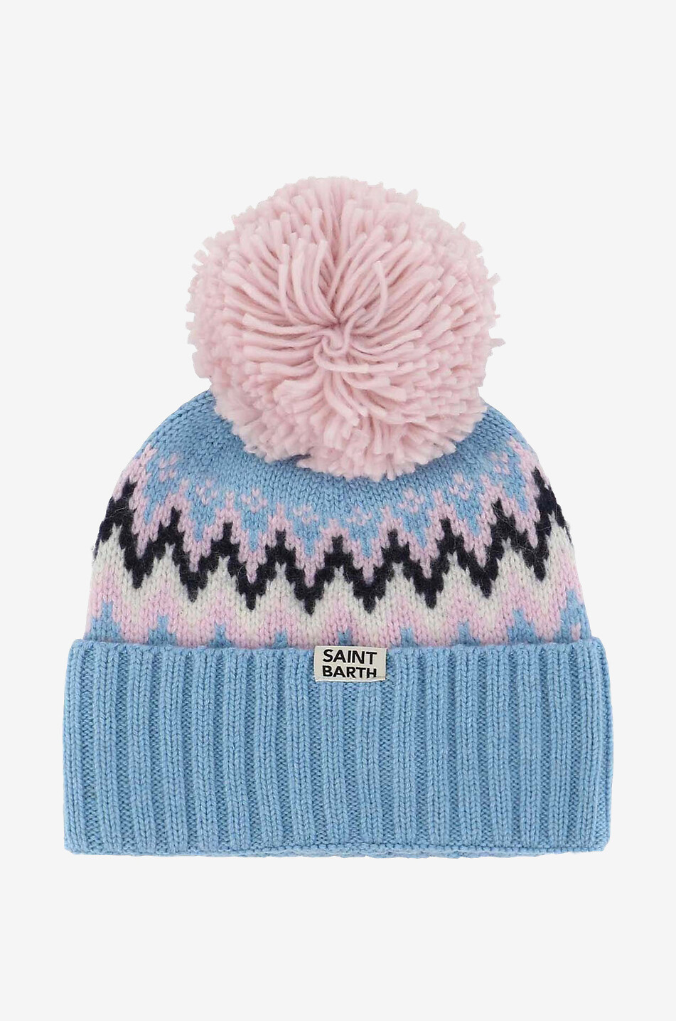 MC2 SAINT BARTH Wengen Nordic wool and cashmere beanie Women LIGHT BLUE 1
