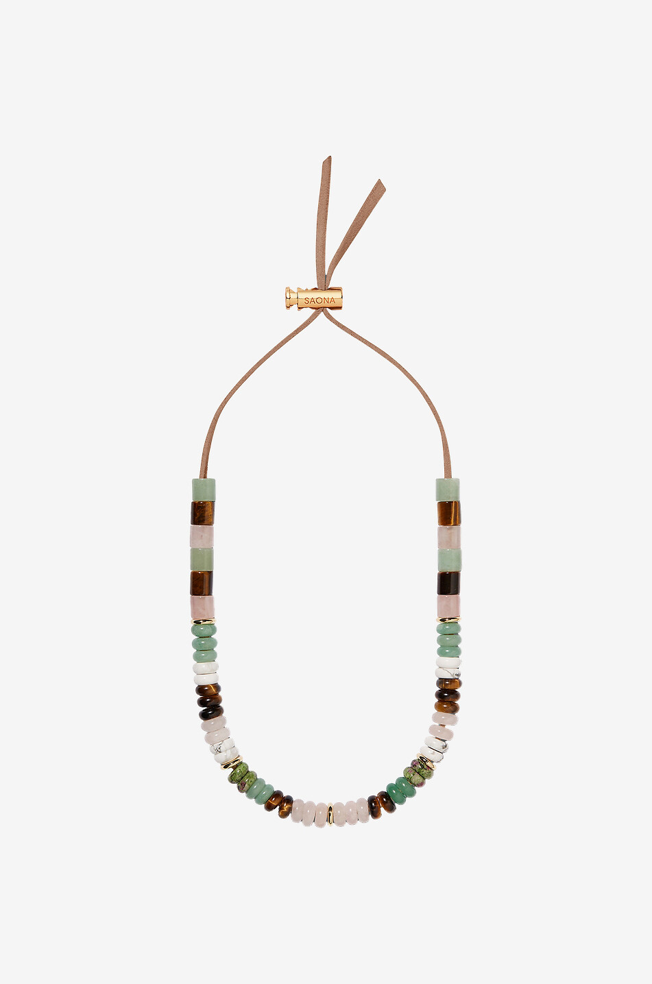 SAONA Sunrise Elsa rose quartz and howlite necklace Women GREEN 1