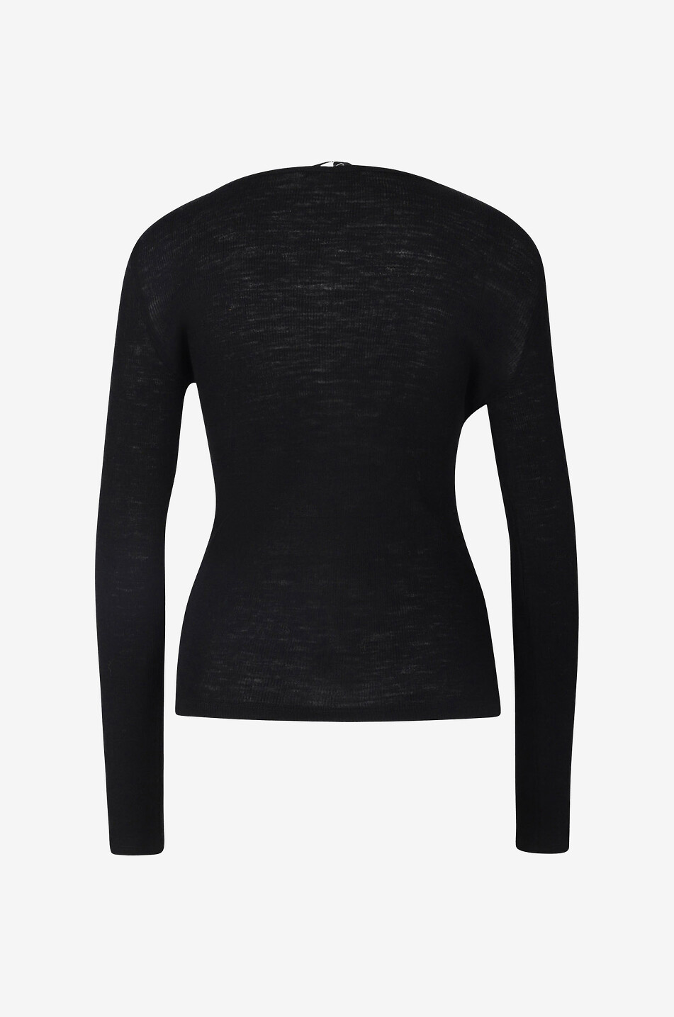 VINCE Langärmeliges Top aus Merinowolle Henley Damen SCHWARZ 2