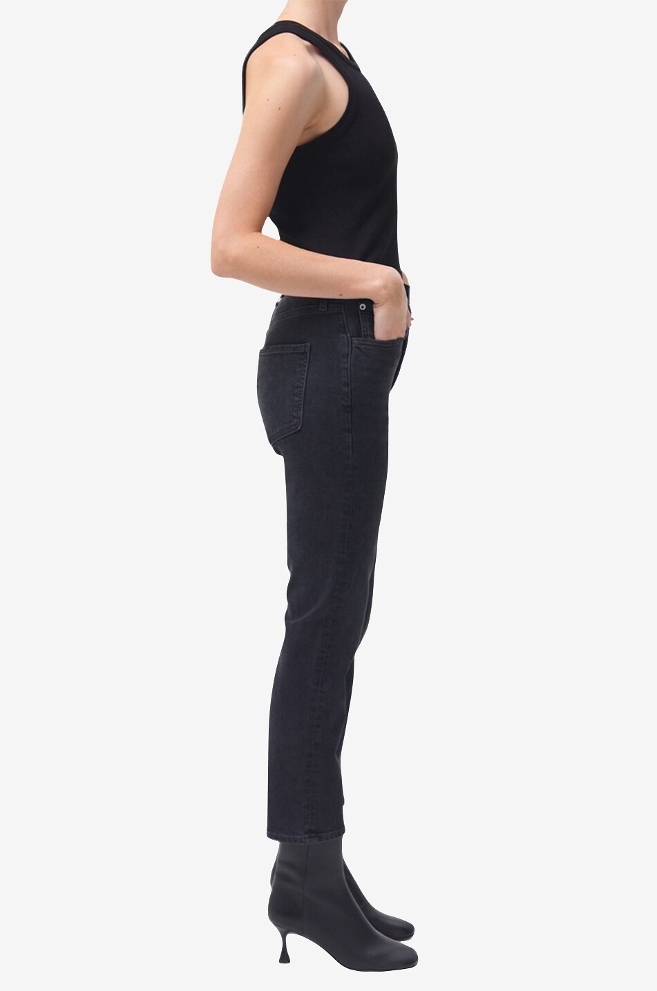 Jeans mit hoher Taille und verkürztem Bein Riley Panoramic