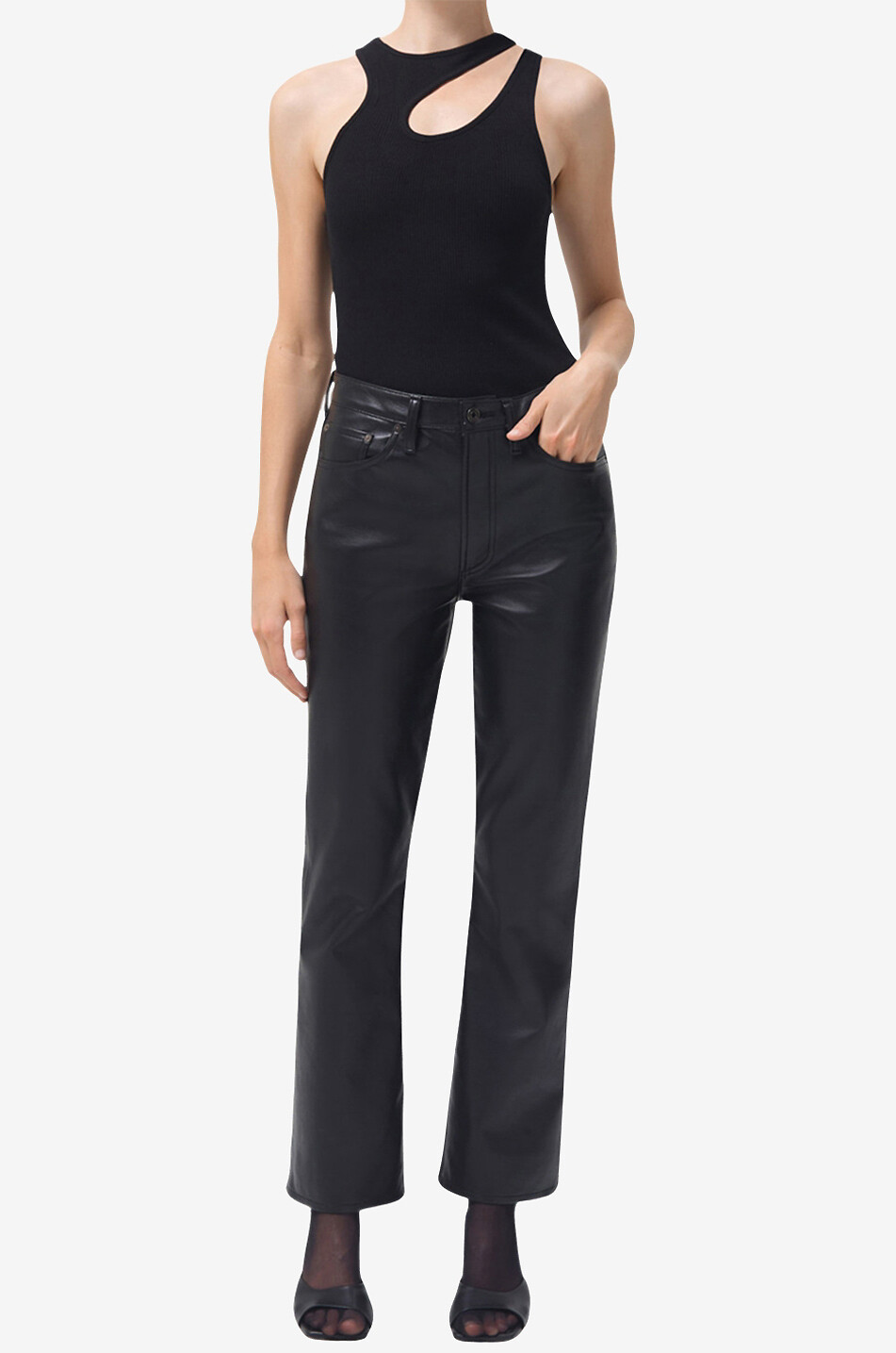 Bootcut-Jeans aus recyceltem Leder Relaxed Boot Detox
